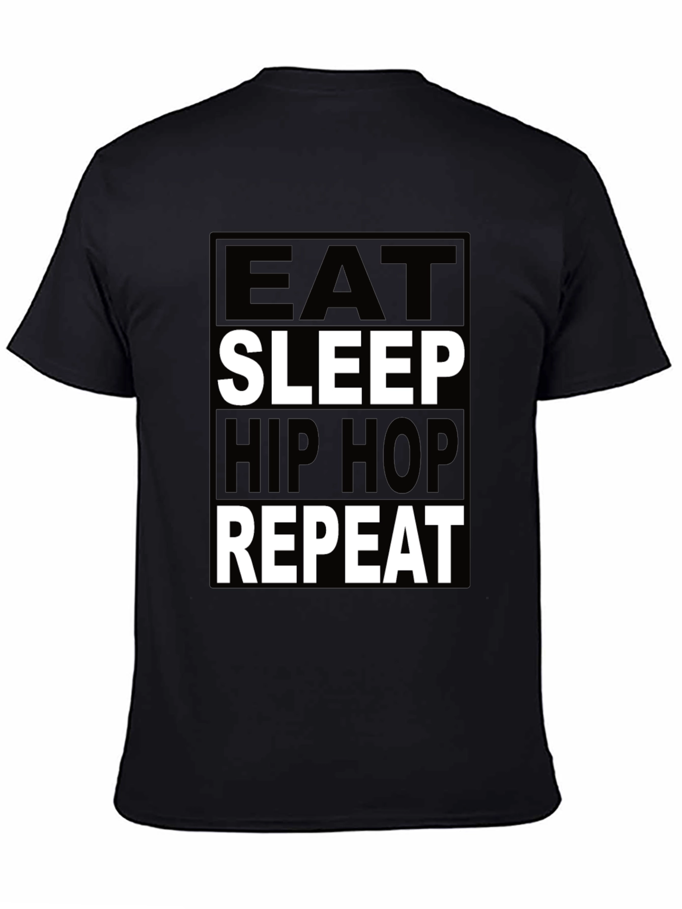 Eat Sleep Hip Hop Repeat Black Graphic Tee