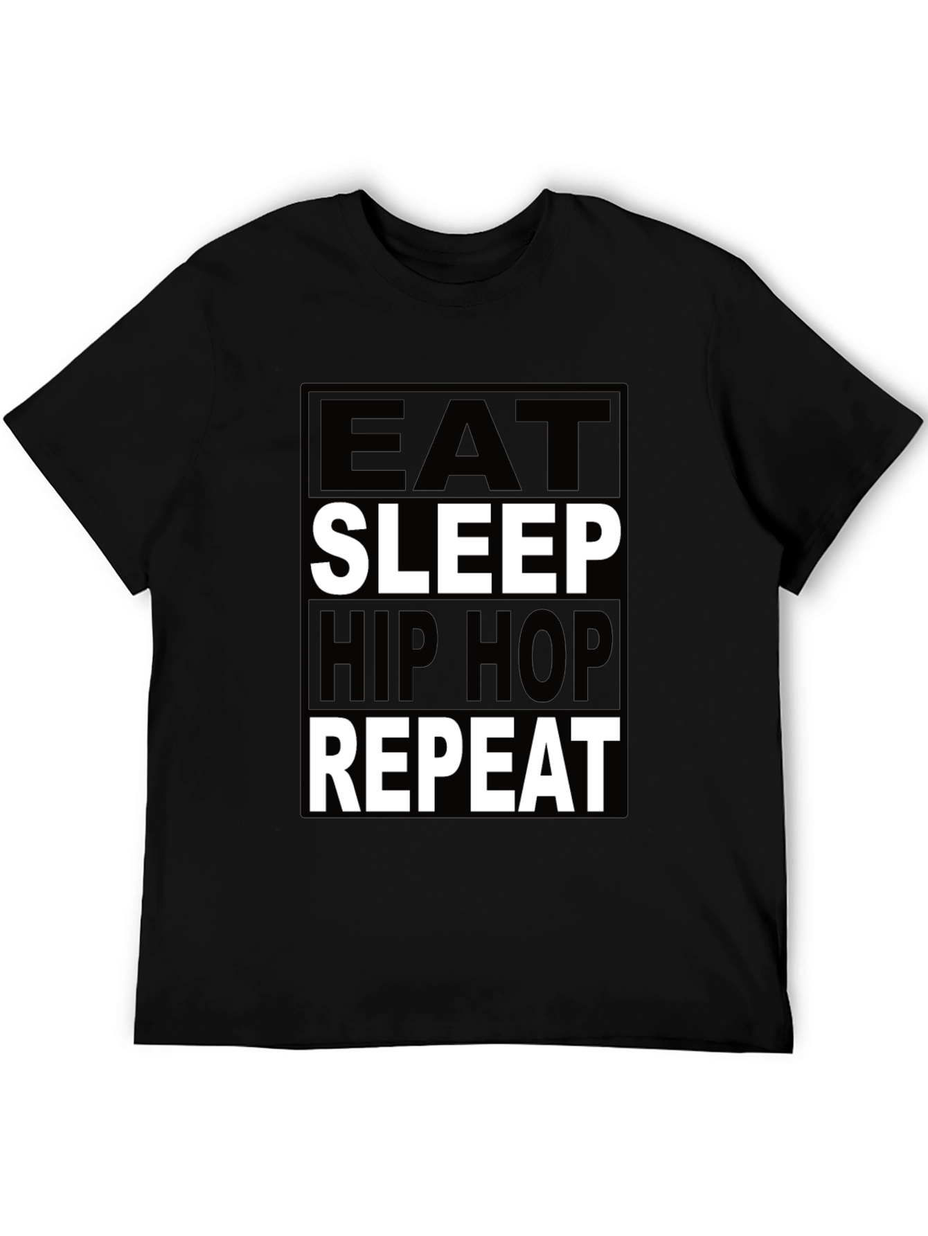 Eat Sleep Hip Hop Repeat Black Graphic Tee