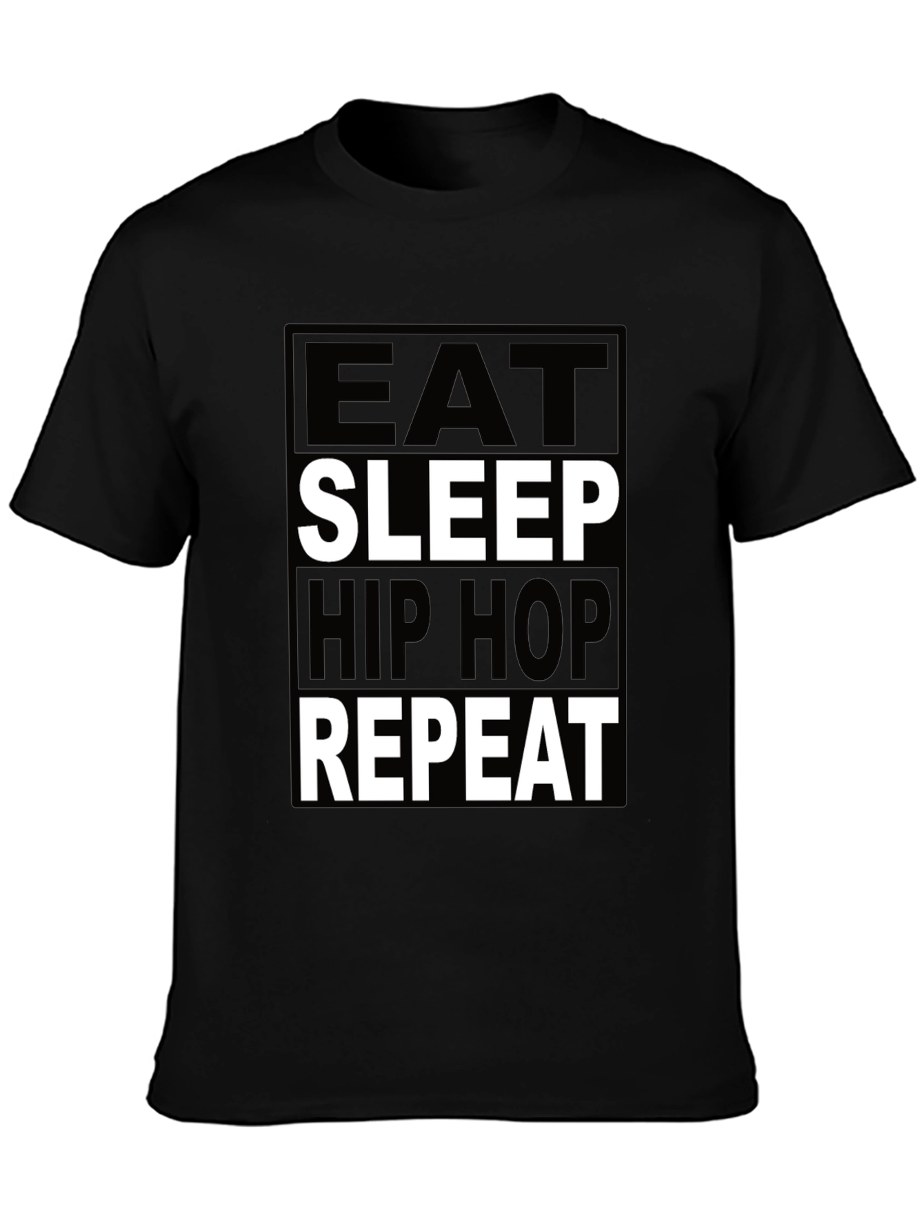 Eat Sleep Hip Hop Repeat Black Graphic Tee