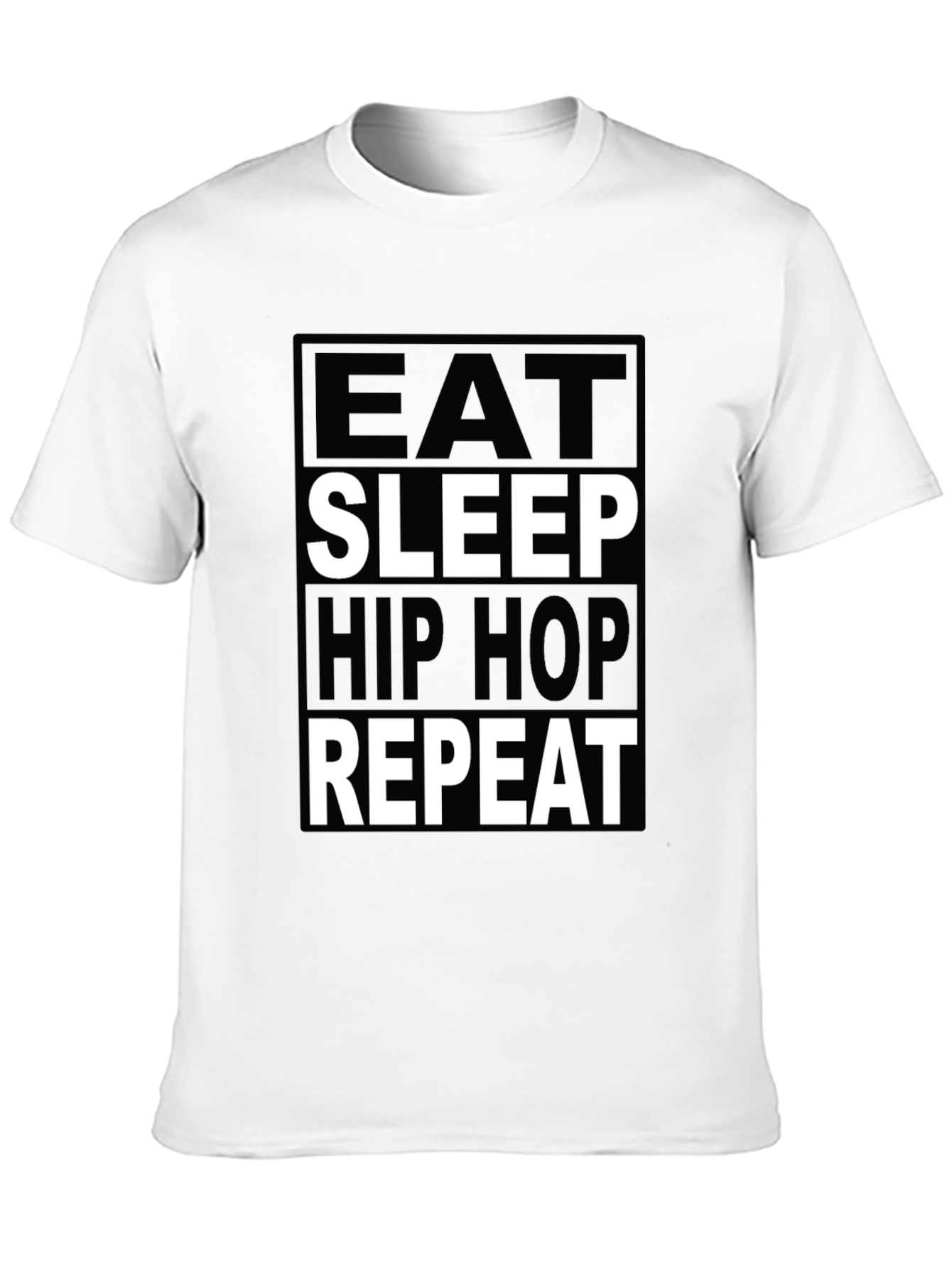 Eat Sleep Hip Hop Repeat Black Graphic Tee