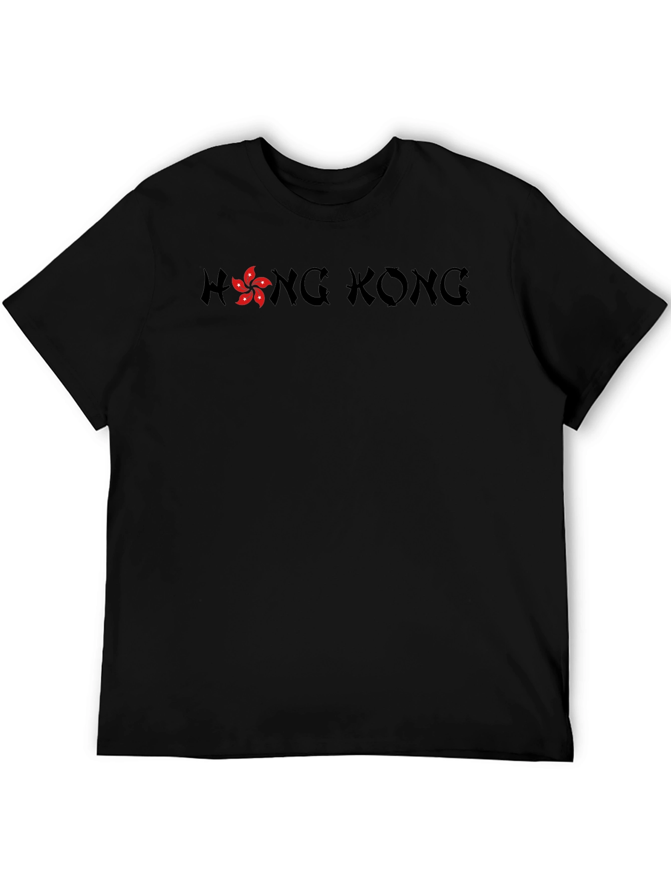 Hong Kong Graphic Tee - Black Crew Neck T-Shirt