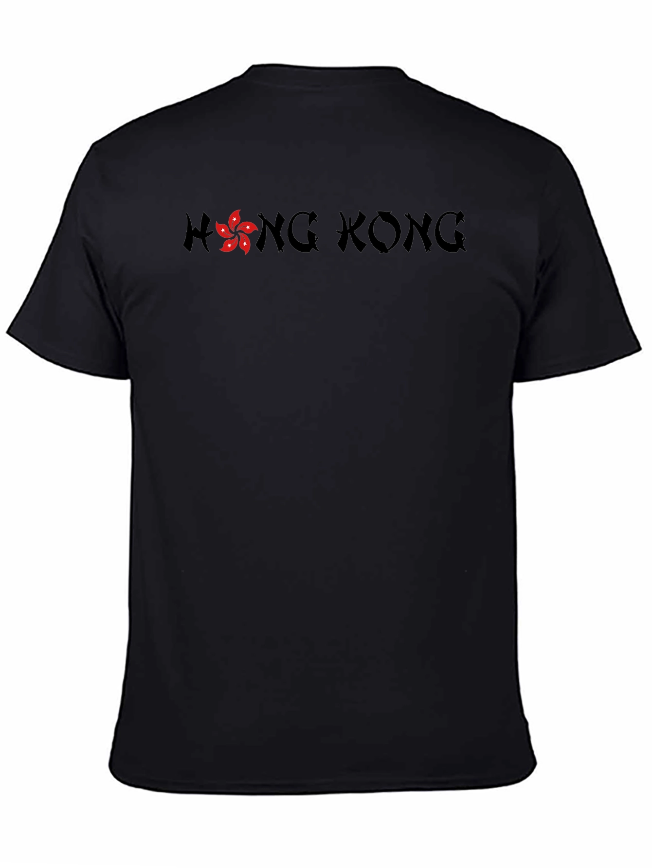 Hong Kong Graphic Tee - Black Crew Neck T-Shirt