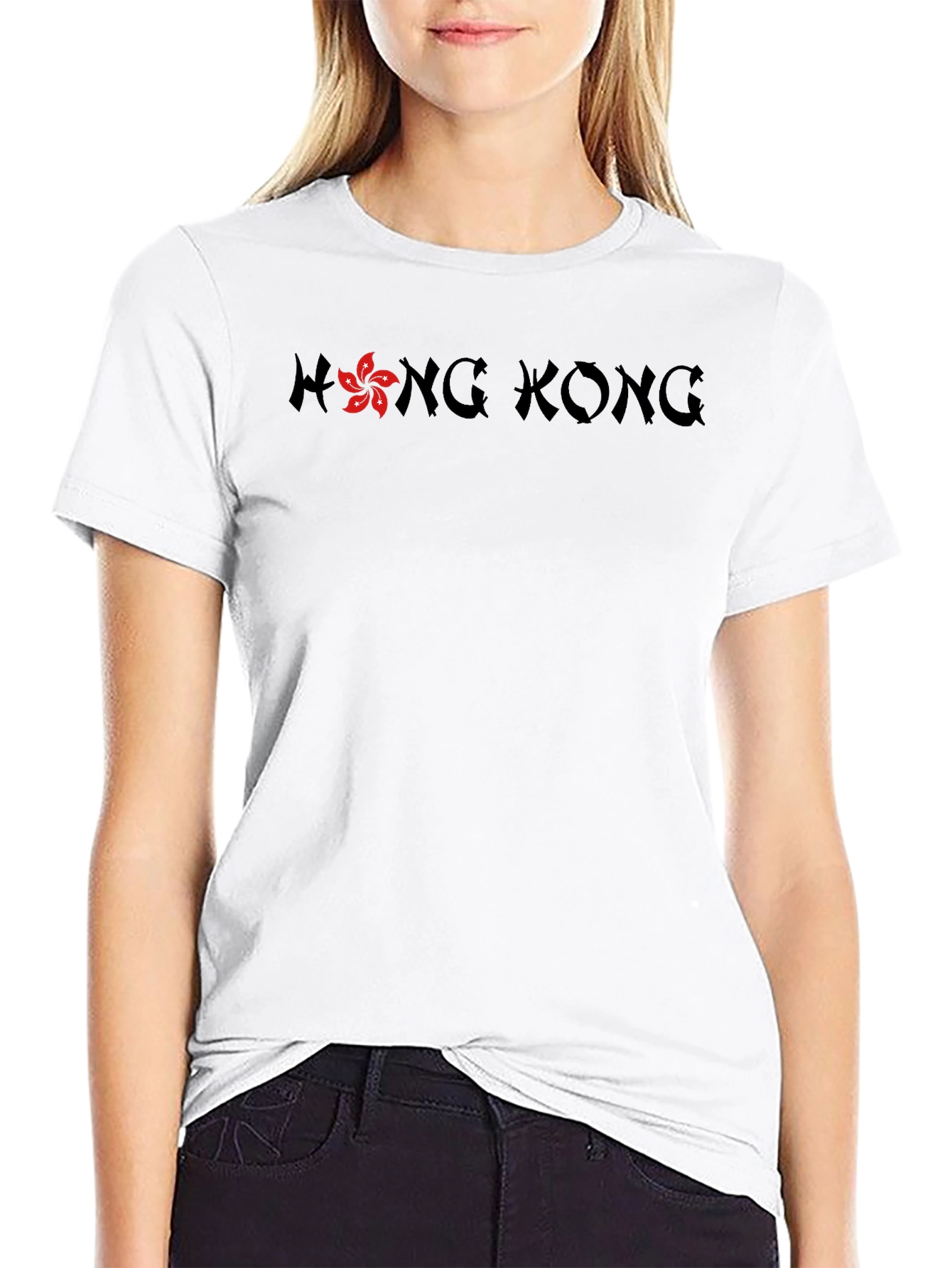 Hong Kong Graphic Tee - Black Crew Neck T-Shirt