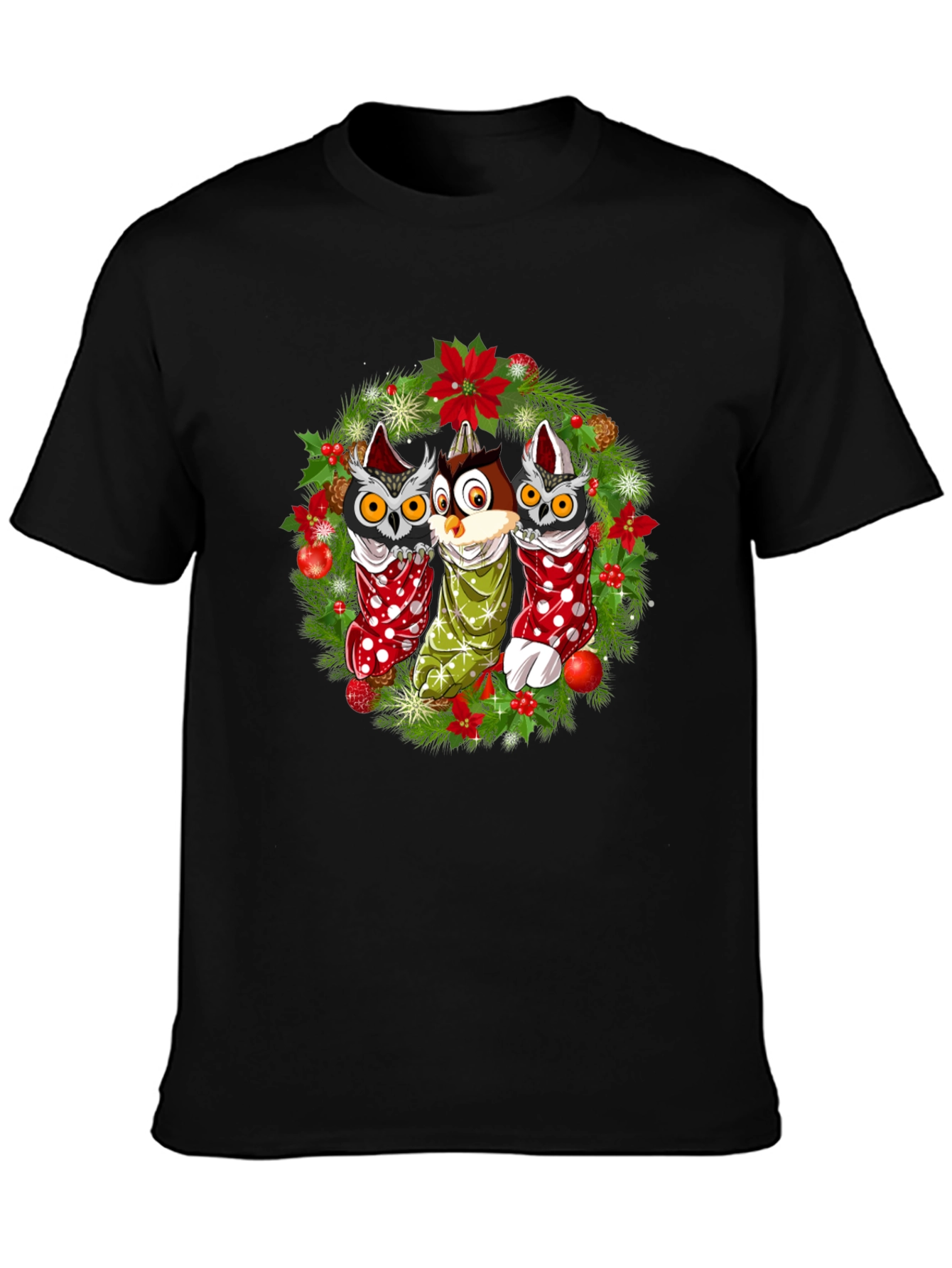 Christmas Owl T-Shirt Festive Holiday Design