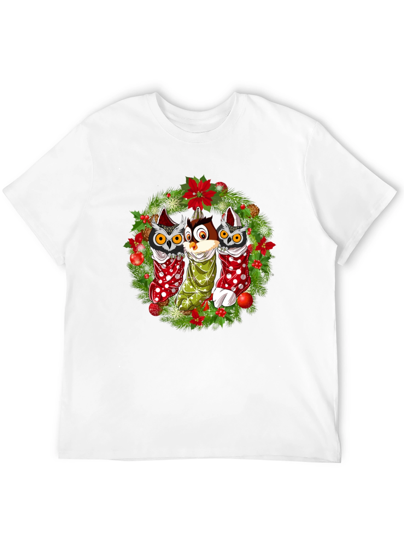 Christmas Owl T-Shirt Festive Holiday Design
