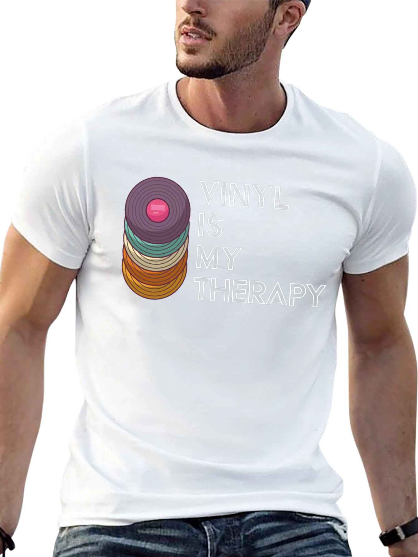 Vinyl Is My Therapy Graphic T-Shirt