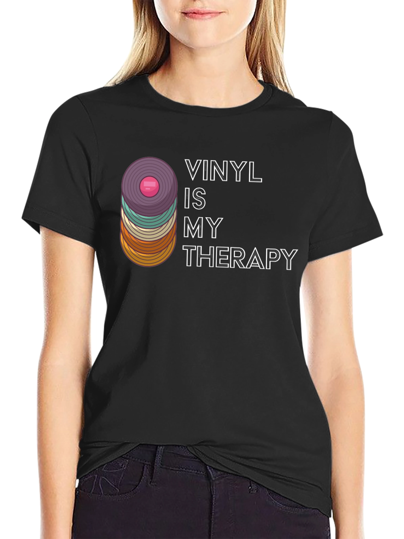 Vinyl Is My Therapy Graphic T-Shirt