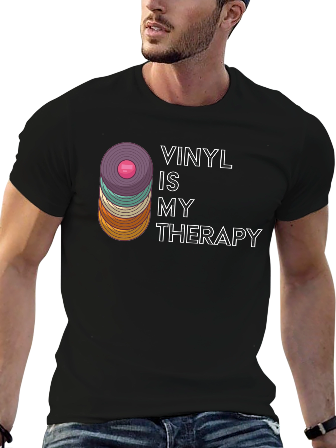 Vinyl Is My Therapy Graphic T-Shirt