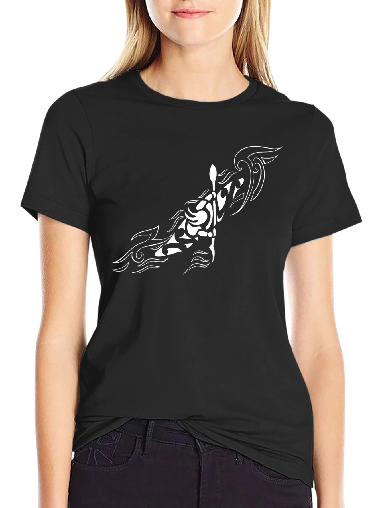 Tribal Tattoo Graphic Black T-Shirt