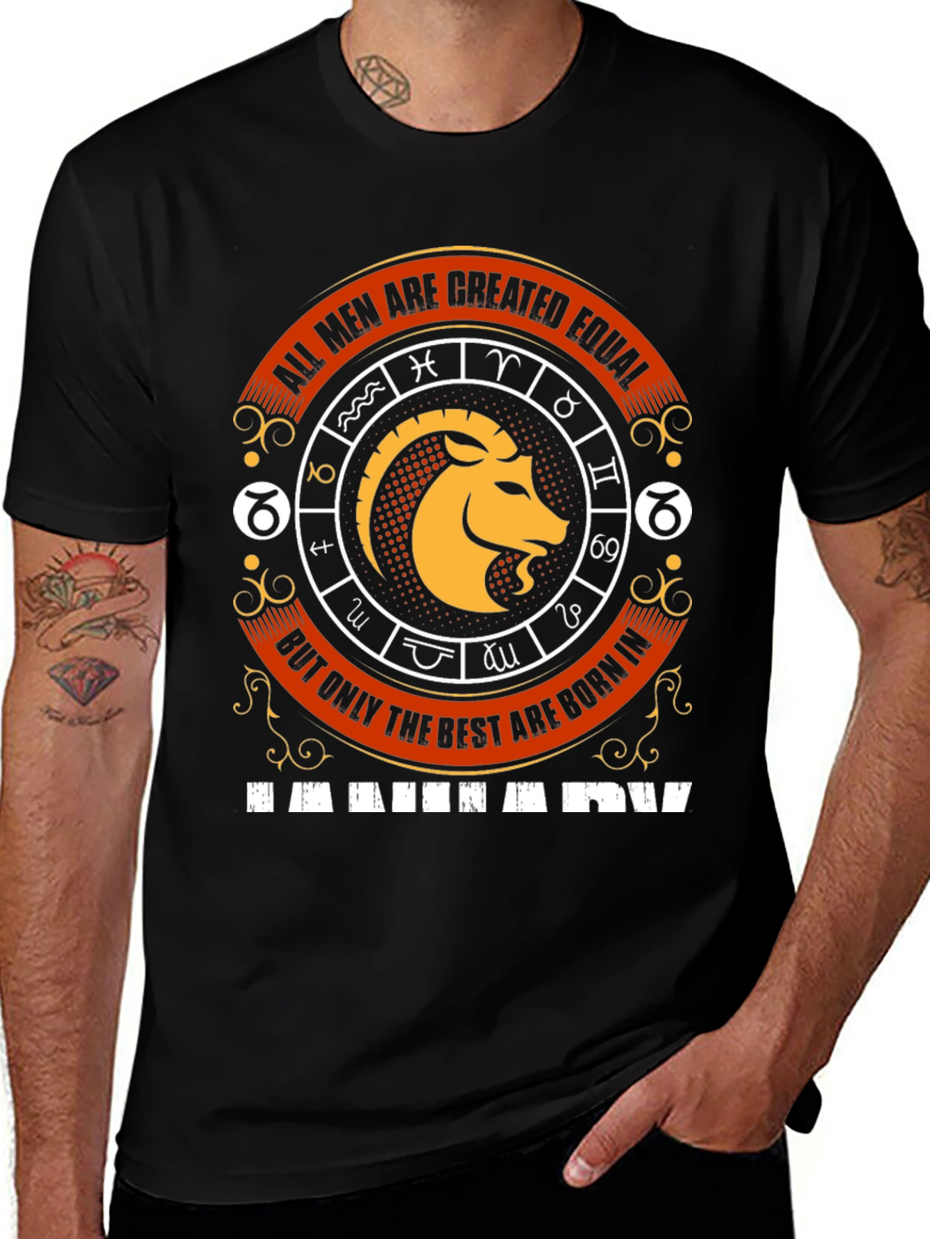Capricorn Zodiac Sign Mens Graphic T-Shirt