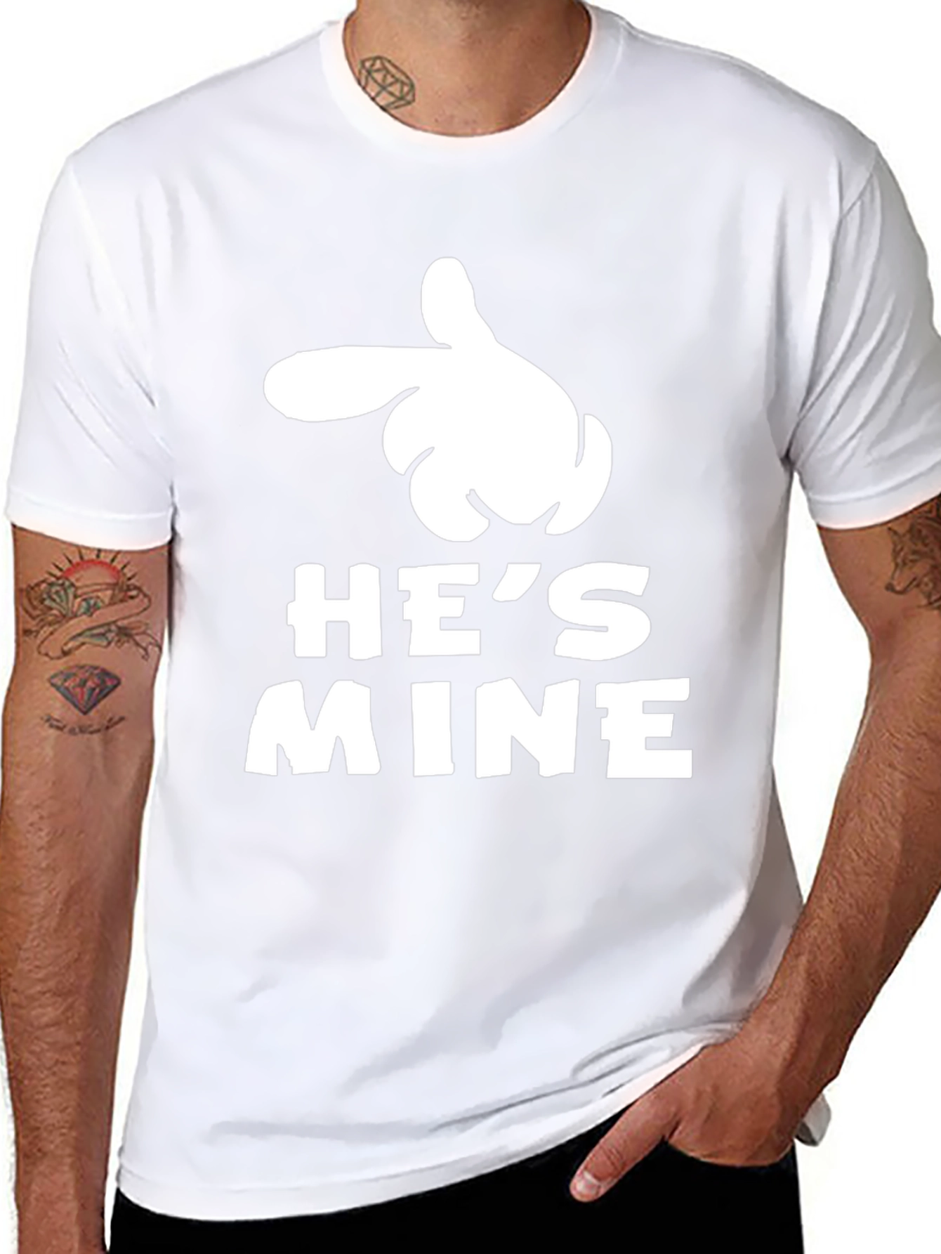 Hes Mine Black T-Shirt Novelty Graphic Tee