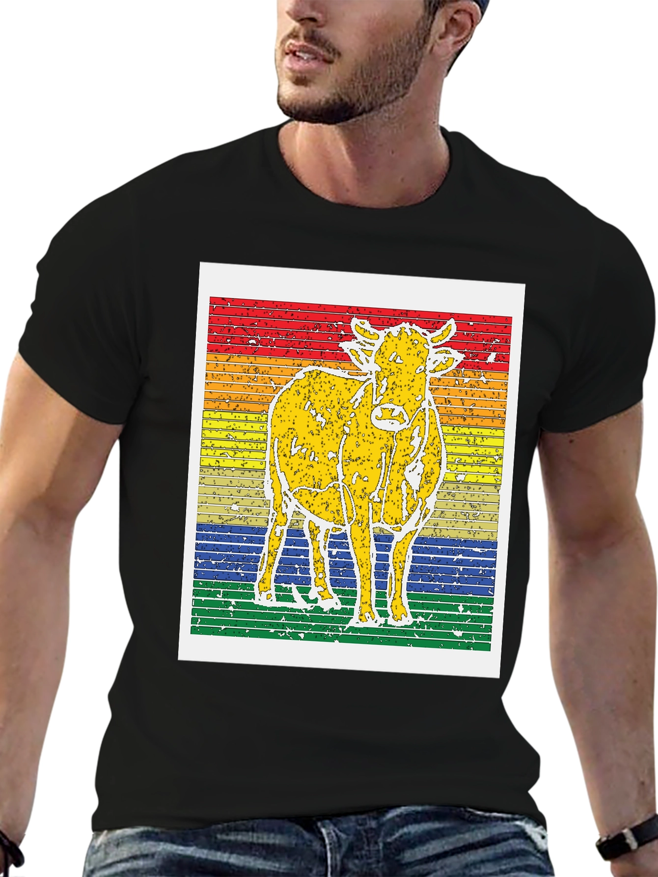 Retro Cow Graphic Tee
