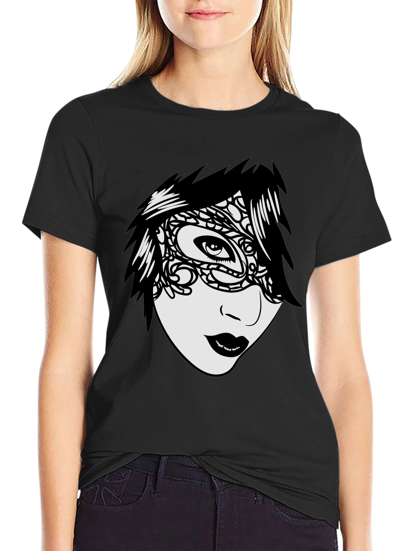 Mysterious Mask T-Shirt - Unique Graphic Tee