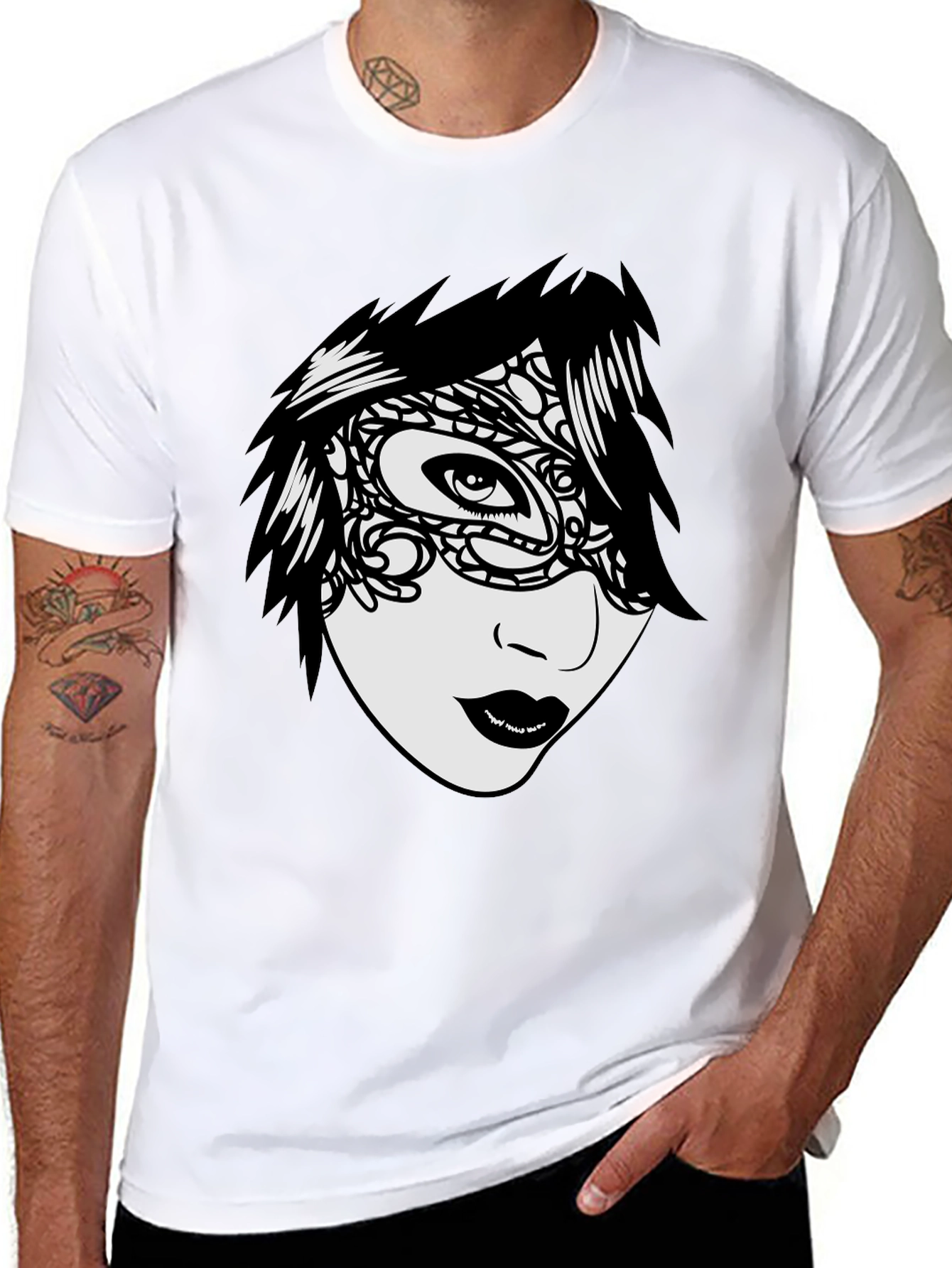Mysterious Mask T-Shirt - Unique Graphic Tee