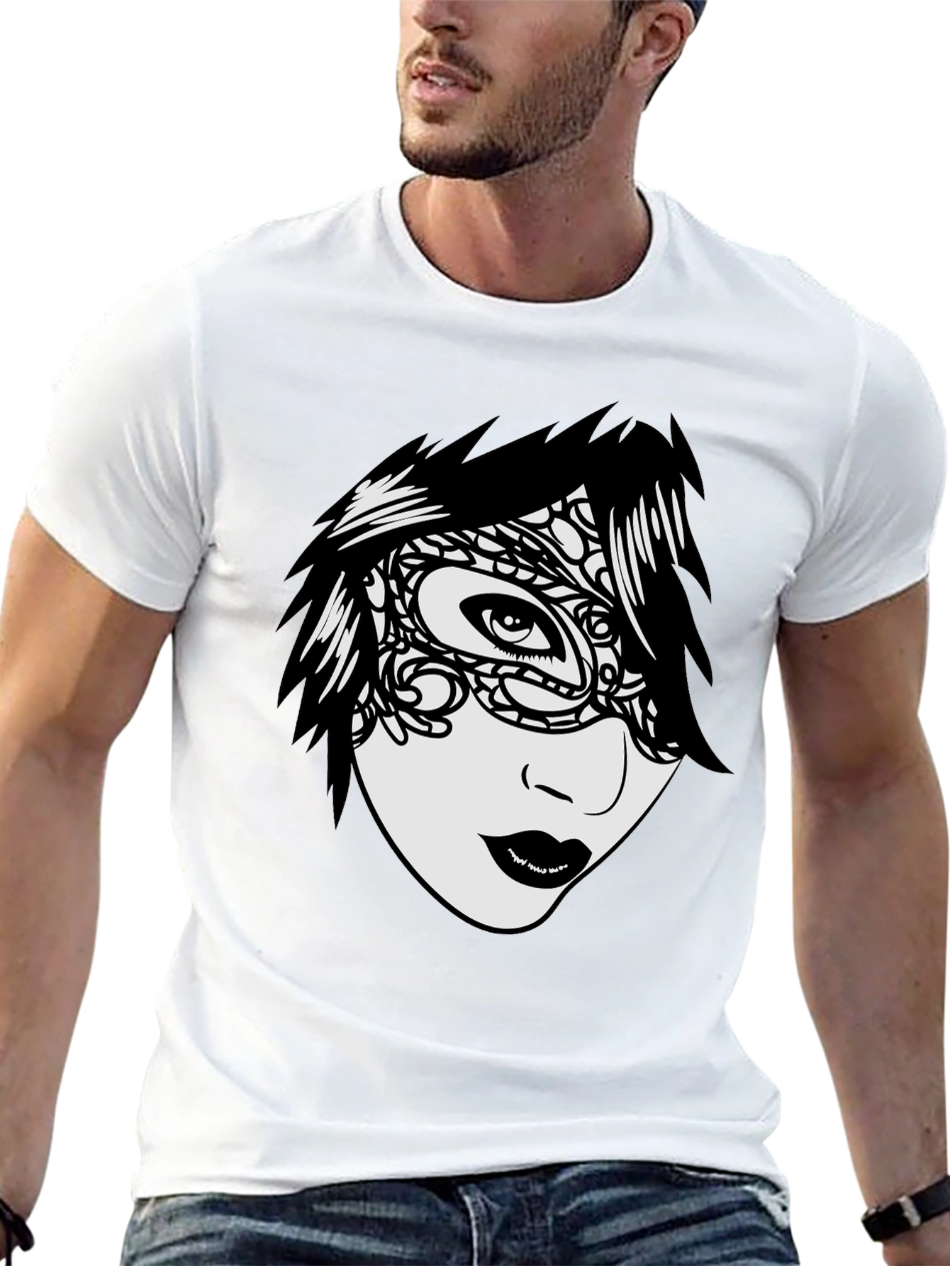 Mysterious Mask T-Shirt - Unique Graphic Tee