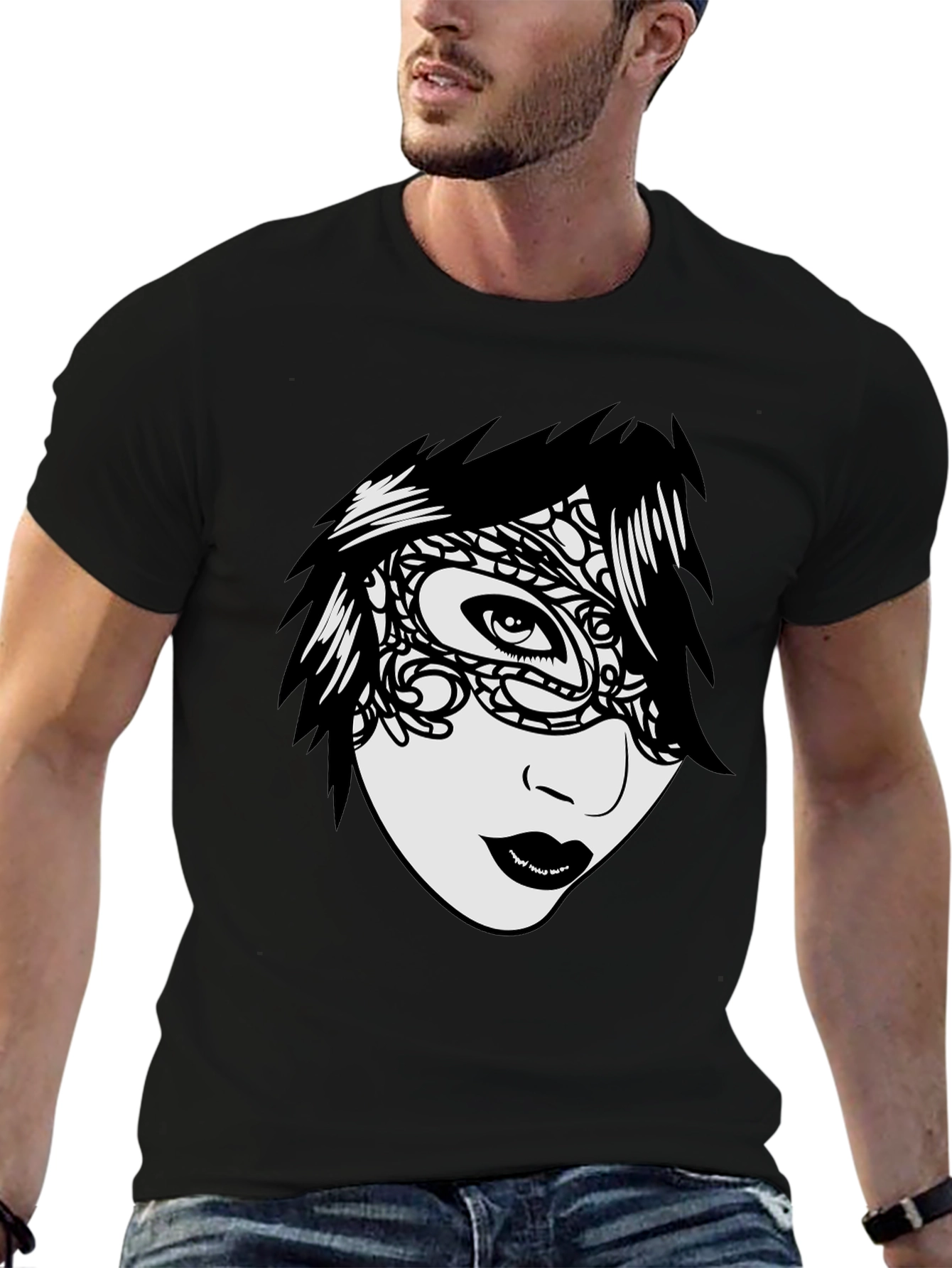 Mysterious Mask T-Shirt - Unique Graphic Tee