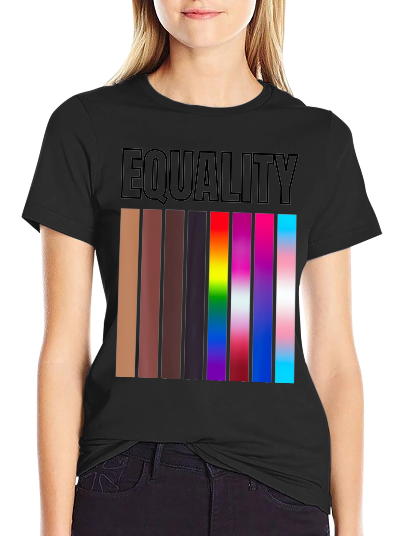 Equality T-Shirt Diverse Skin Tones & LGBTQ+ Pride