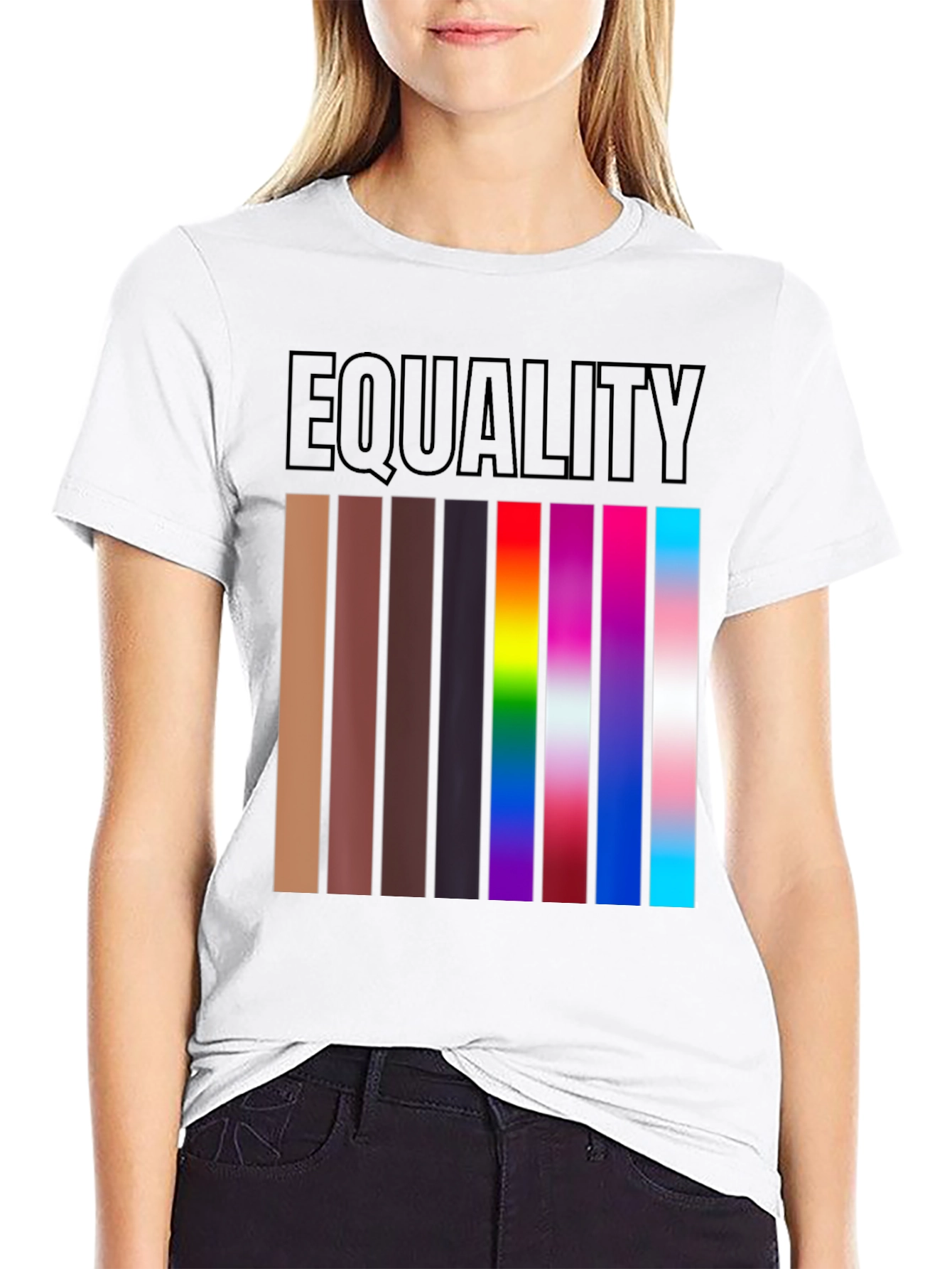 Equality T-Shirt Diverse Skin Tones & LGBTQ+ Pride