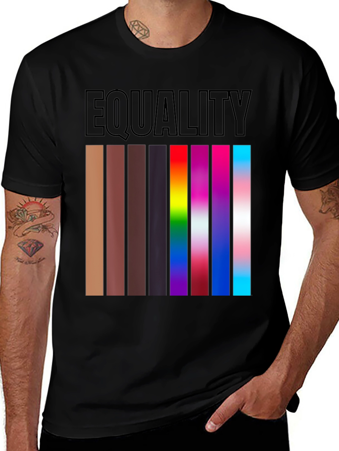 Equality T-Shirt Diverse Skin Tones & LGBTQ+ Pride