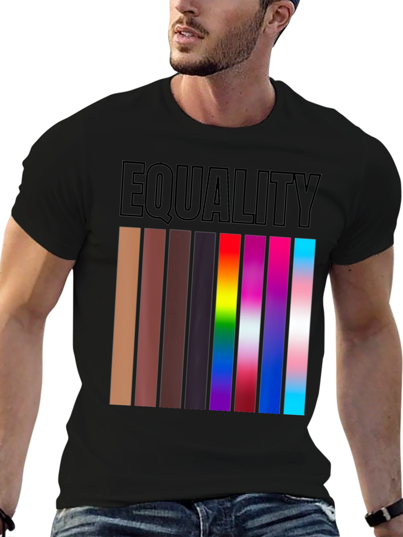 Equality T-Shirt Diverse Skin Tones & LGBTQ+ Pride