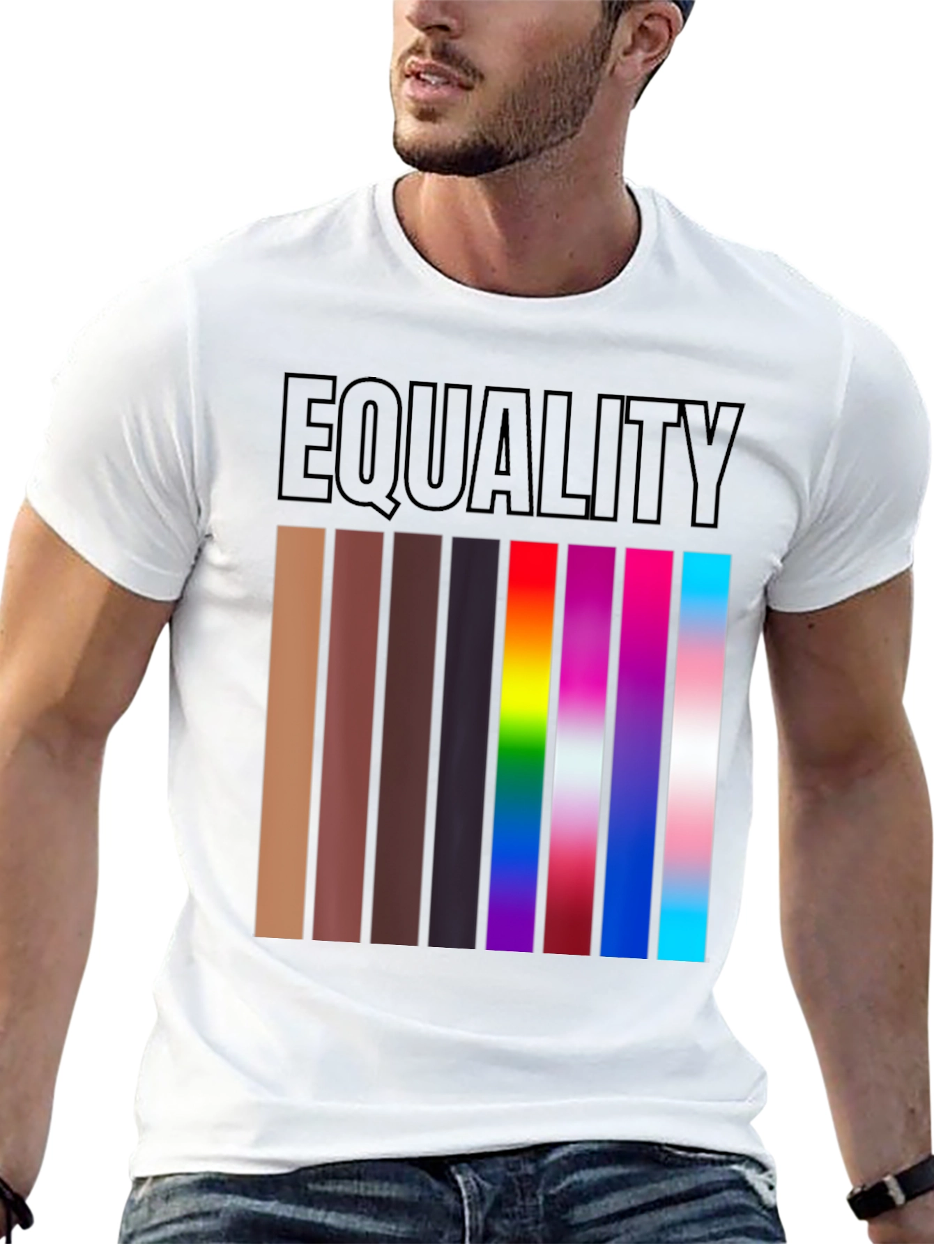 Equality T-Shirt Diverse Skin Tones & LGBTQ+ Pride