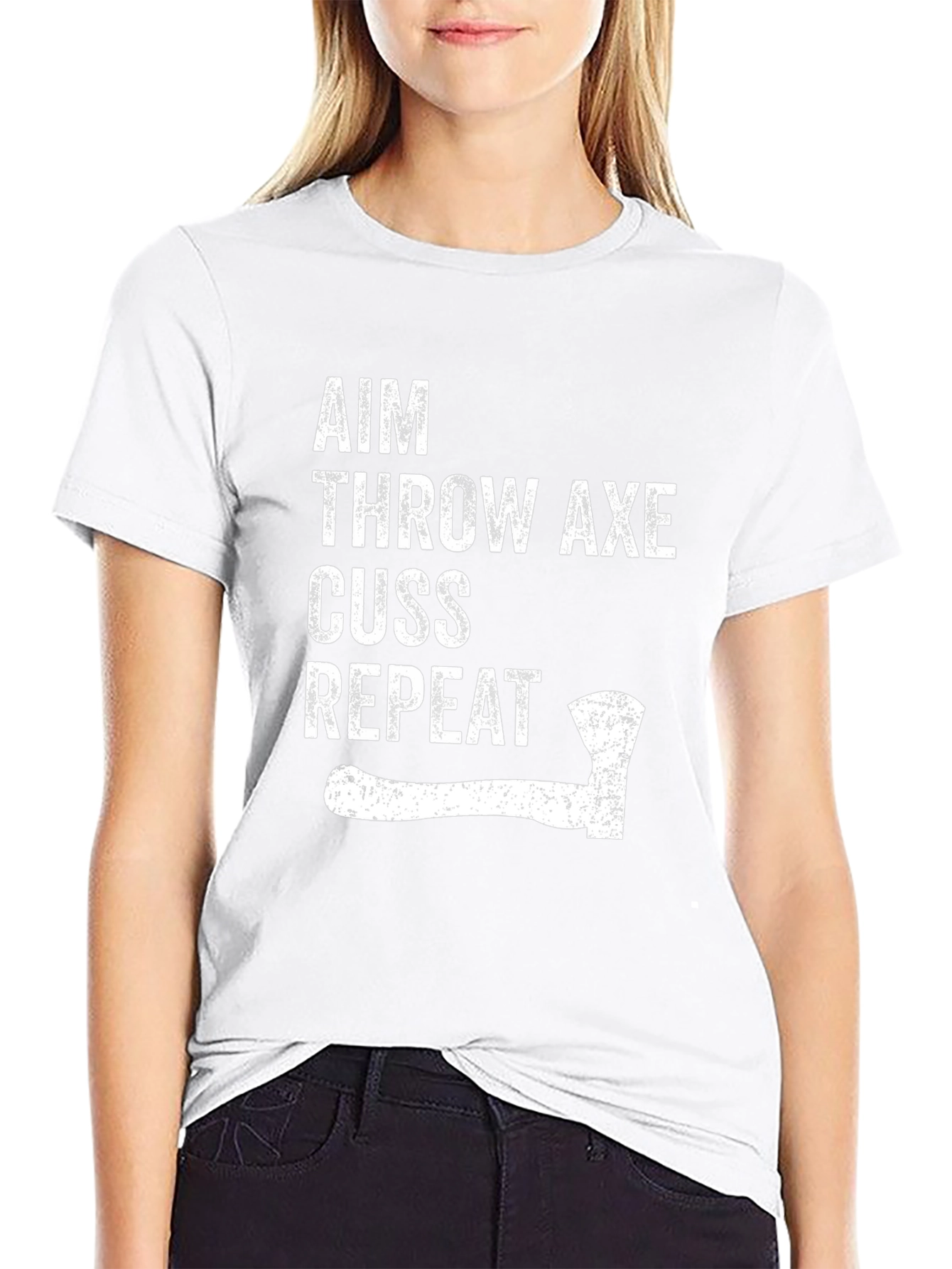 Axe Throwing T-Shirt - Aim Throw Axe Cuss Repeat