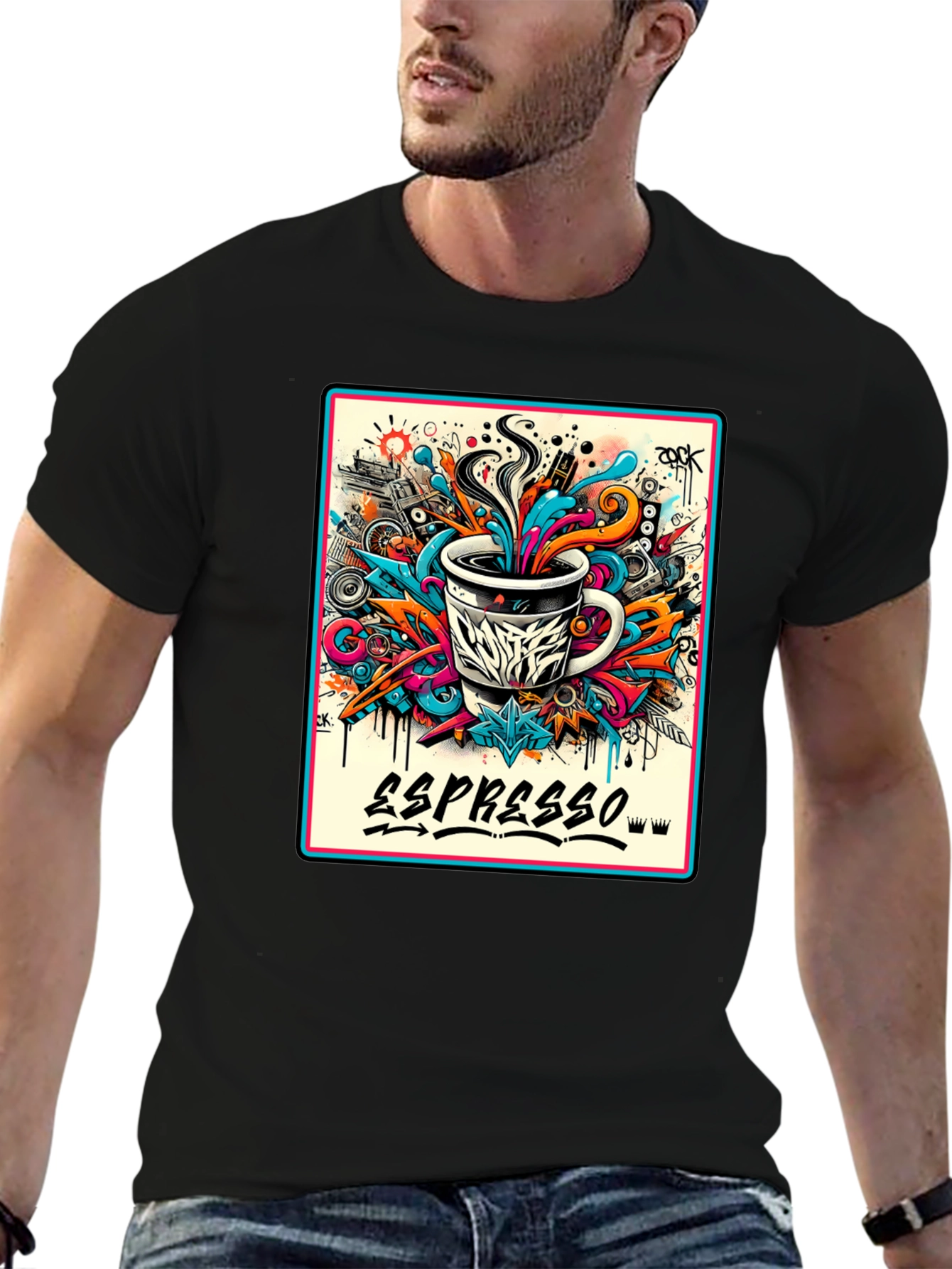 Espresso Art Graphic T-Shirt - Cool Design