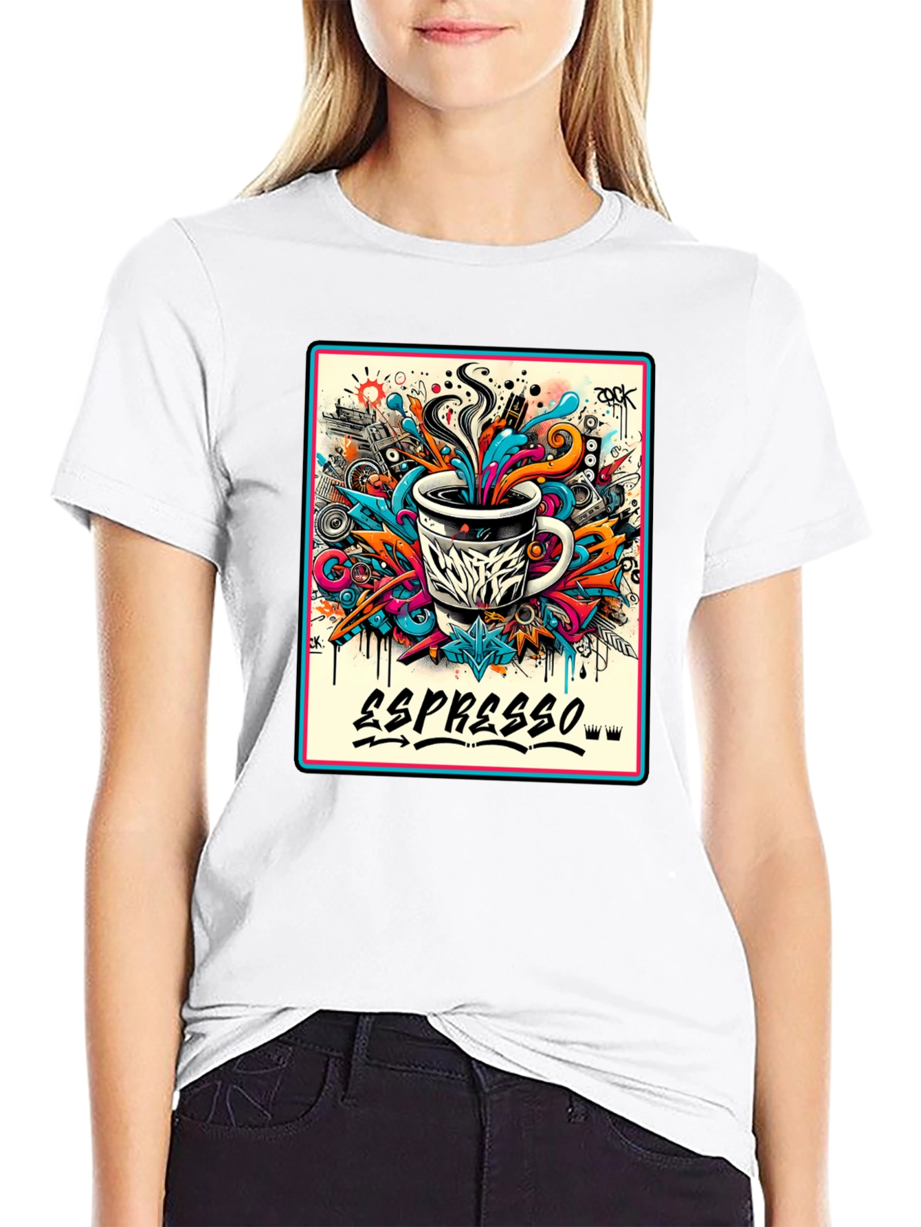 Espresso Art Graphic T-Shirt - Cool Design