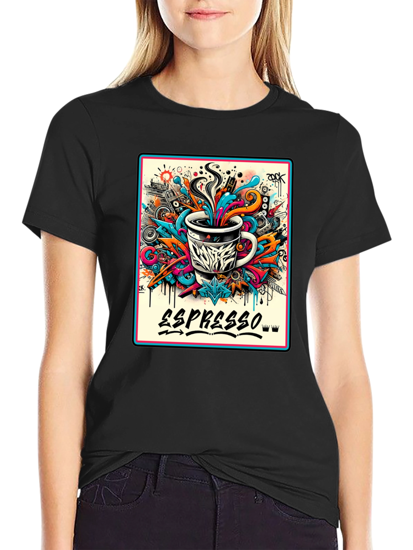 Espresso Art Graphic T-Shirt - Cool Design