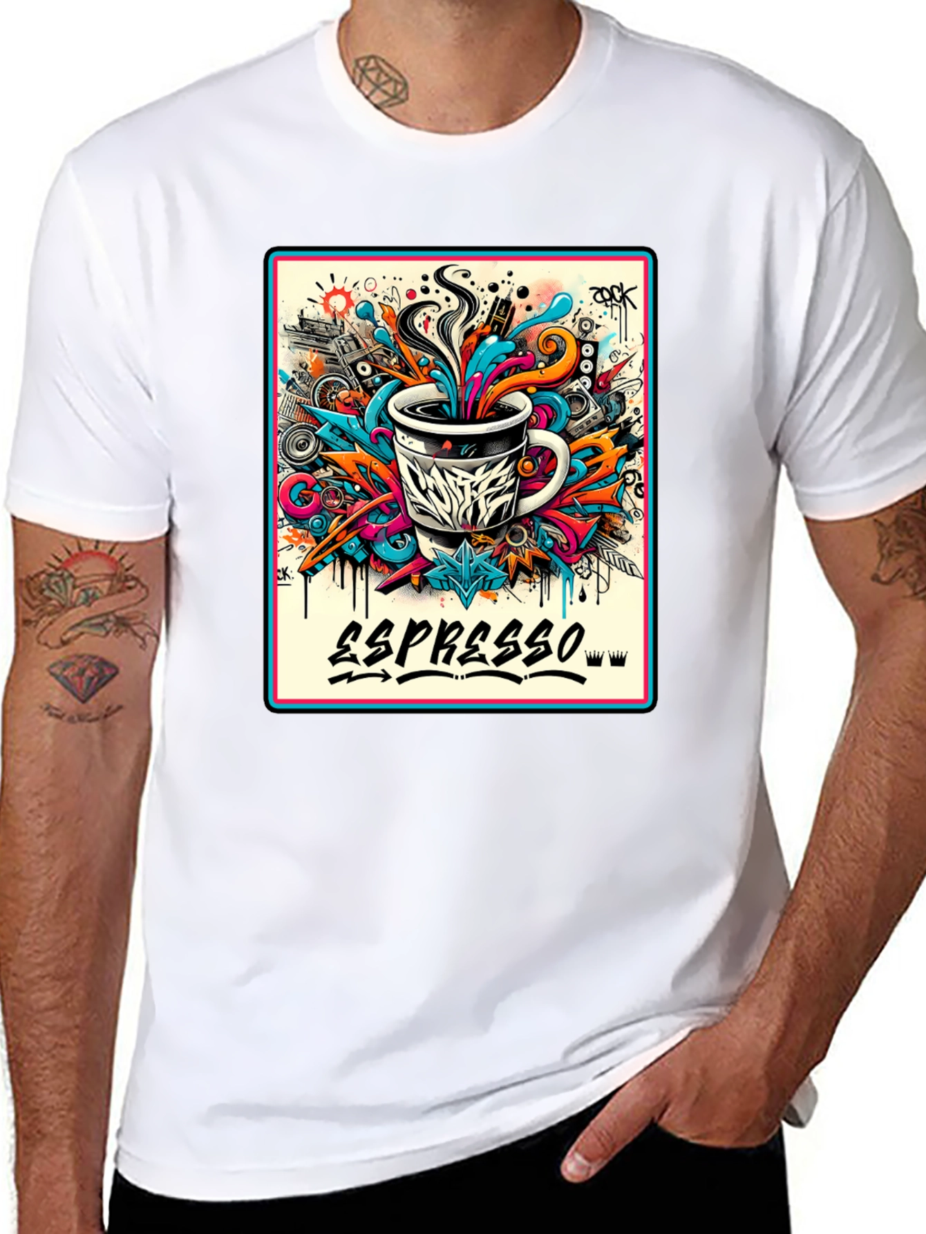 Espresso Art Graphic T-Shirt - Cool Design
