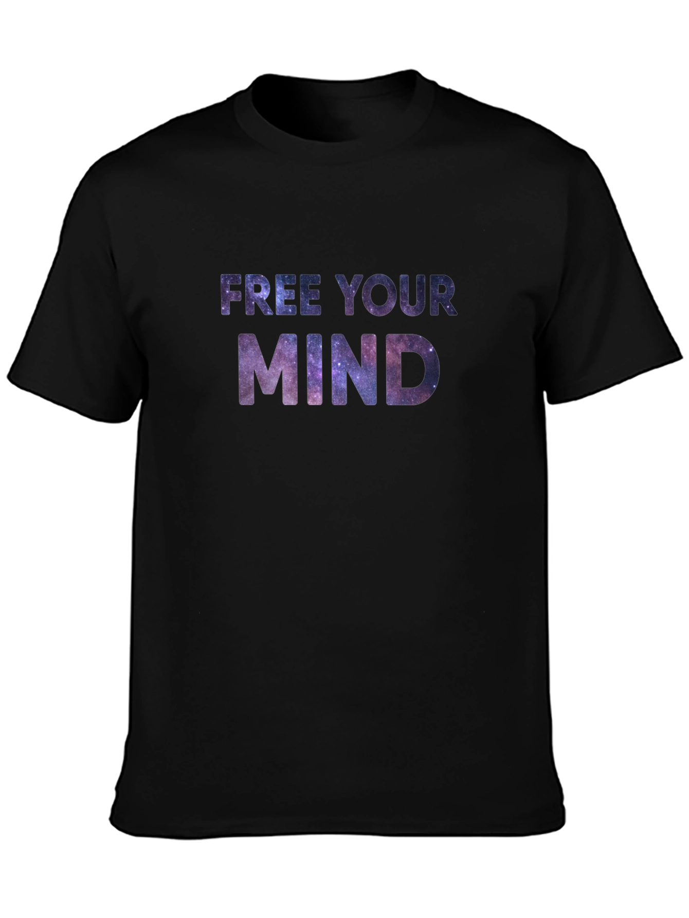 Free Your Mind Galaxy Print Black T-Shirt