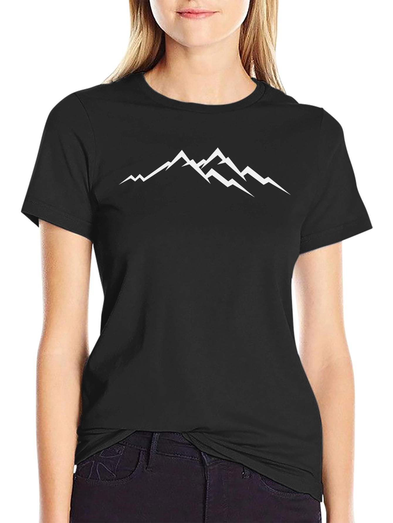 Mountain Peak Graphic Tee - Black Casual Shirt