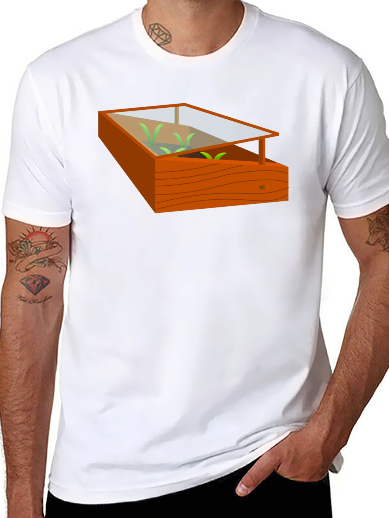Gardening Theme T-Shirt - Cold Frame Design