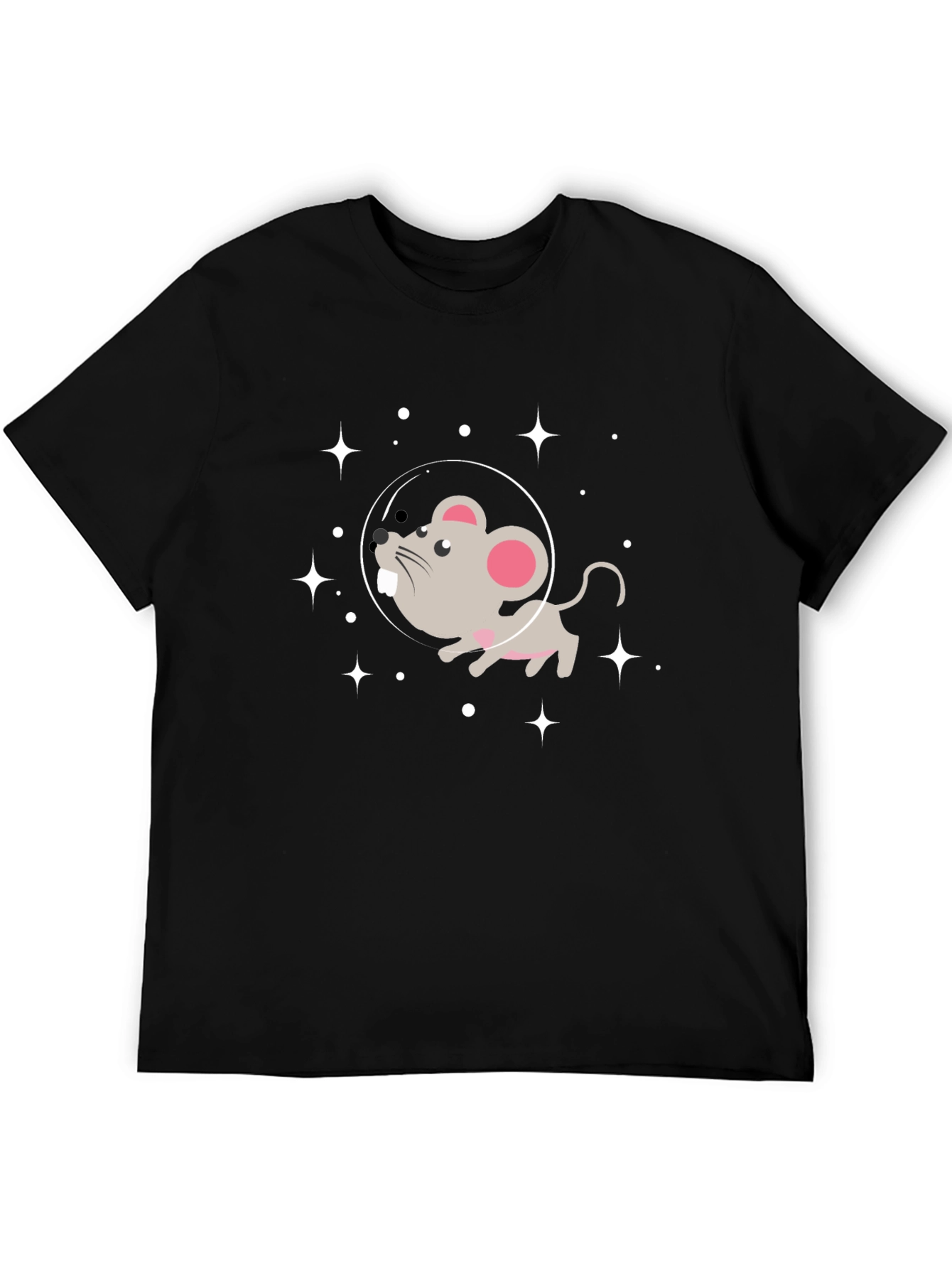 Cosmic Mouse Graphic Tee - Black Cotton Blend