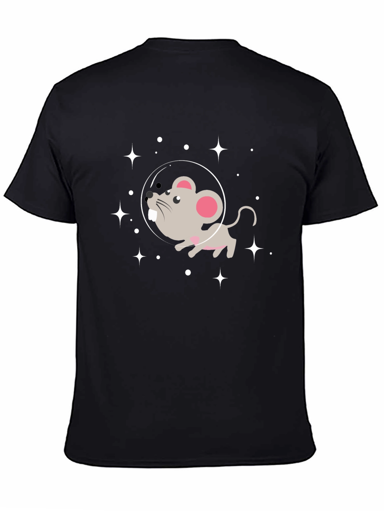 Cosmic Mouse Graphic Tee - Black Cotton Blend