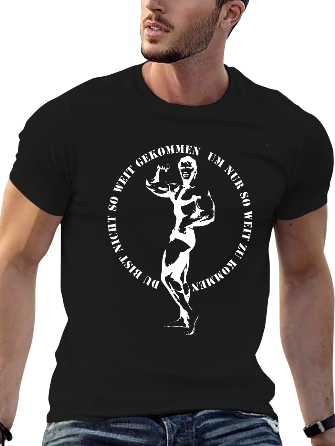 Bodybuilder Black T-Shirt - Gym Motivation