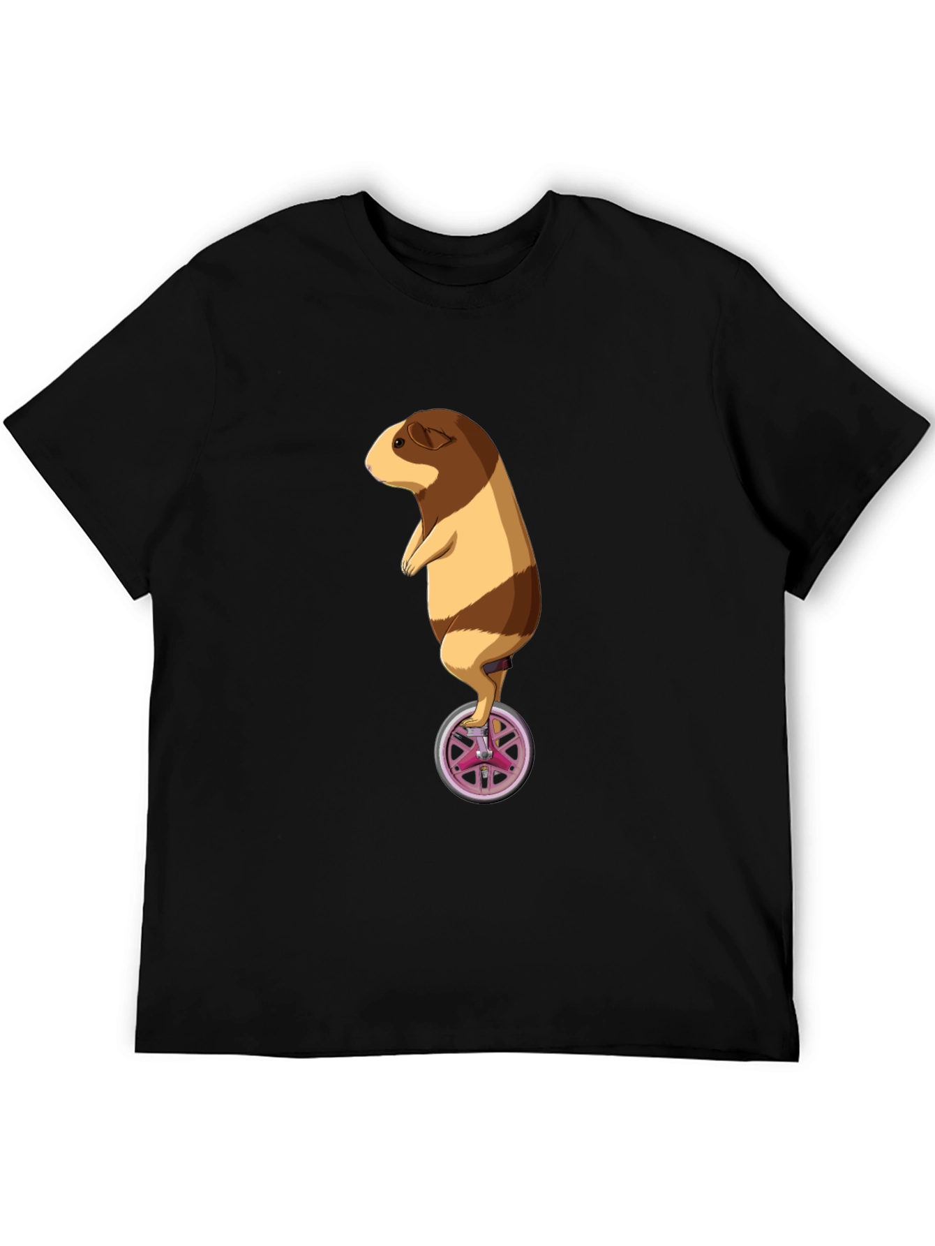 Guinea Pig Unicycle Black T-Shirt