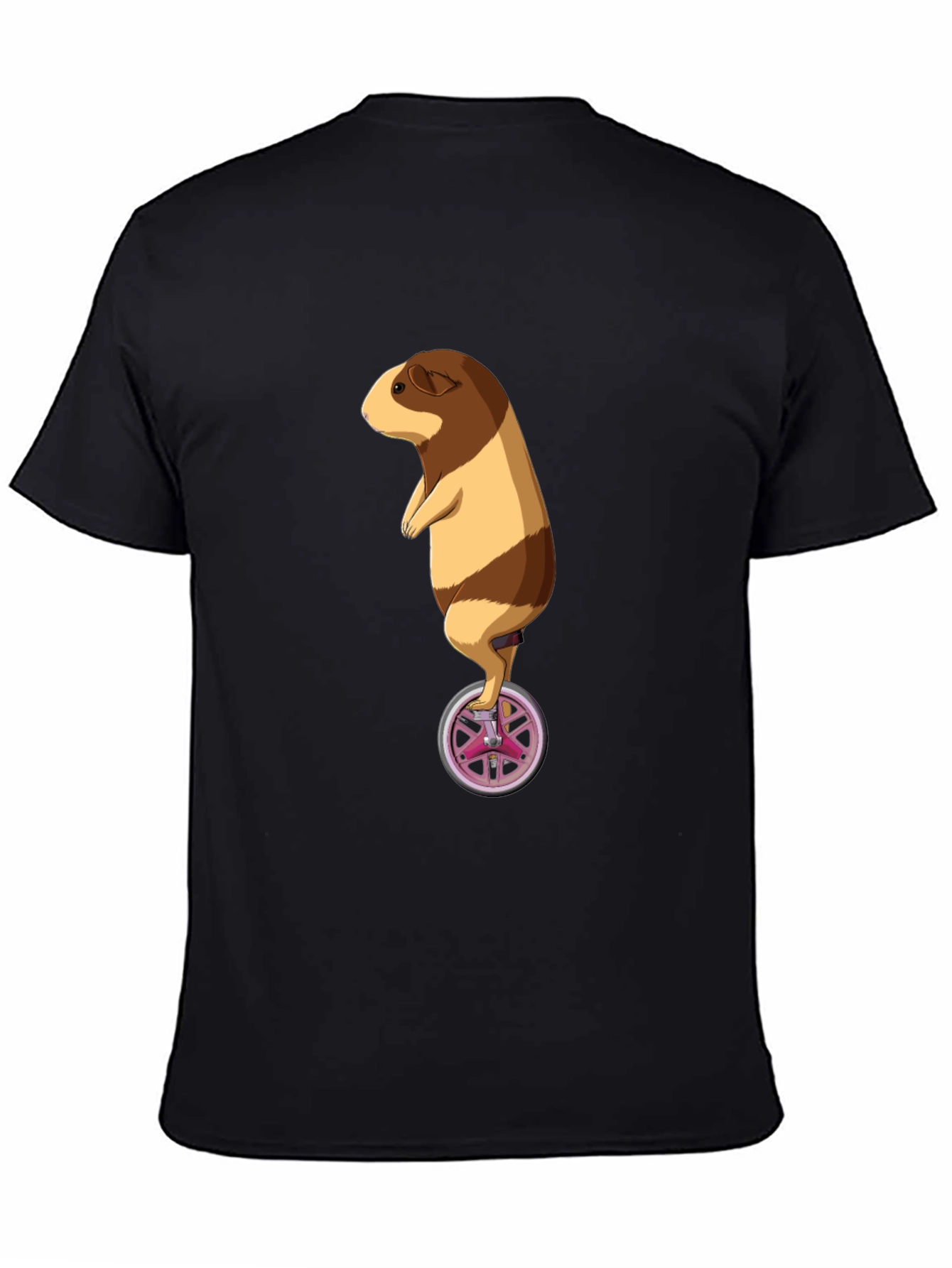 Guinea Pig Unicycle Black T-Shirt