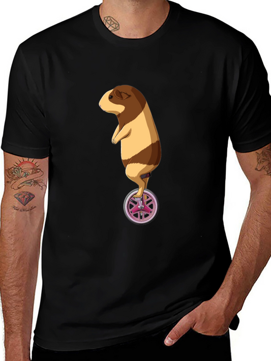 Guinea Pig Unicycle Black T-Shirt