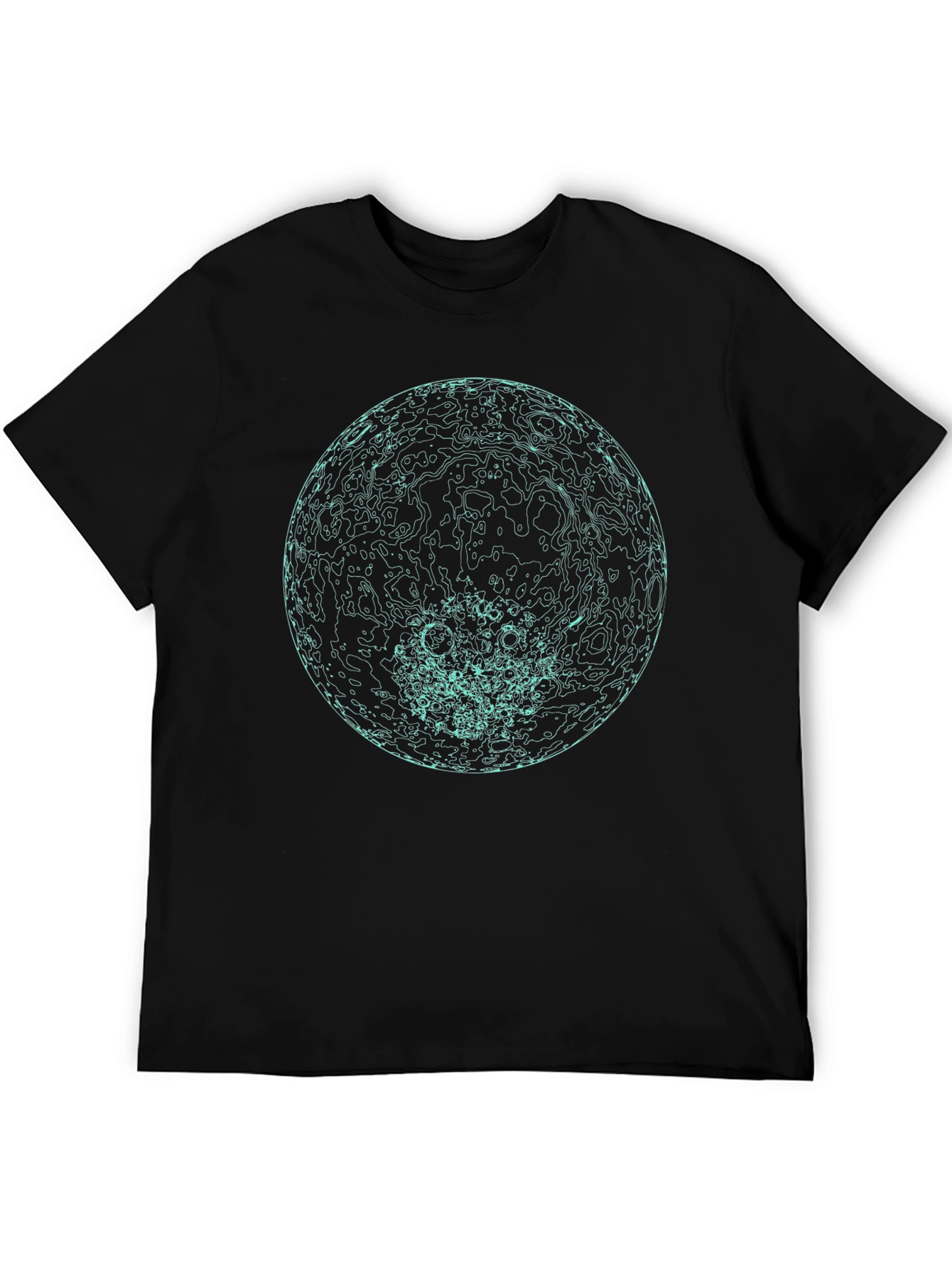 Abstract Globe Graphic Print Black T-Shirt