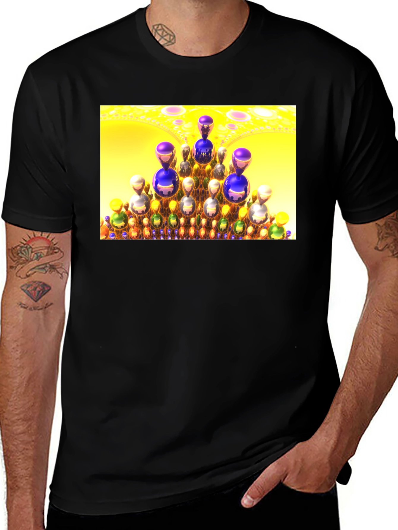 Fractal Spheres T-Shirt - Unique Design