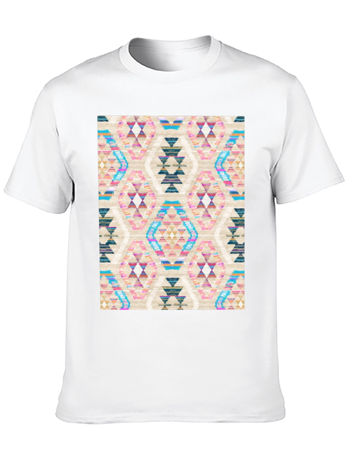 Geometric Pattern Graphic Tee - Stylish Comfort