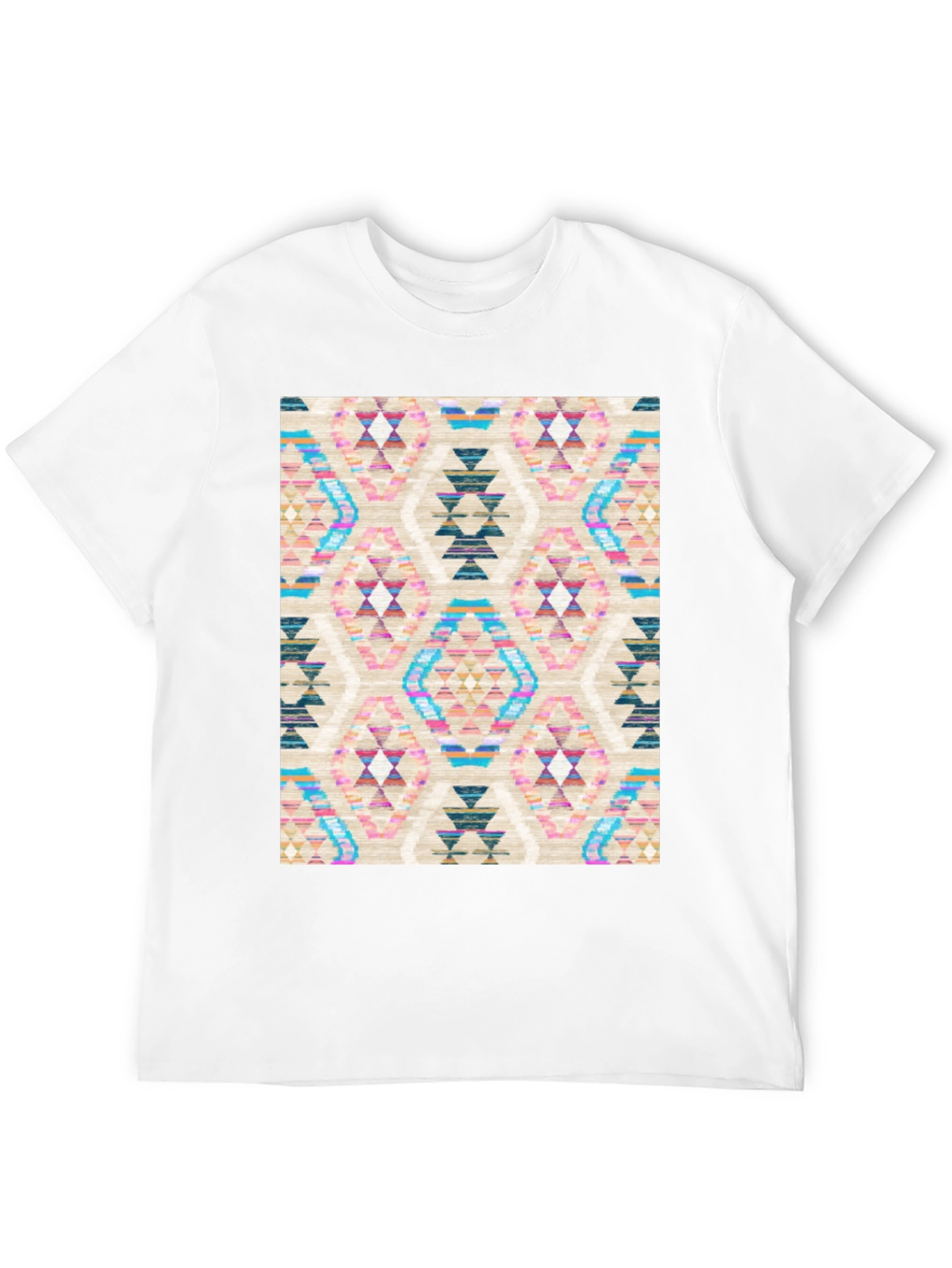 Geometric Pattern Graphic Tee - Stylish Comfort