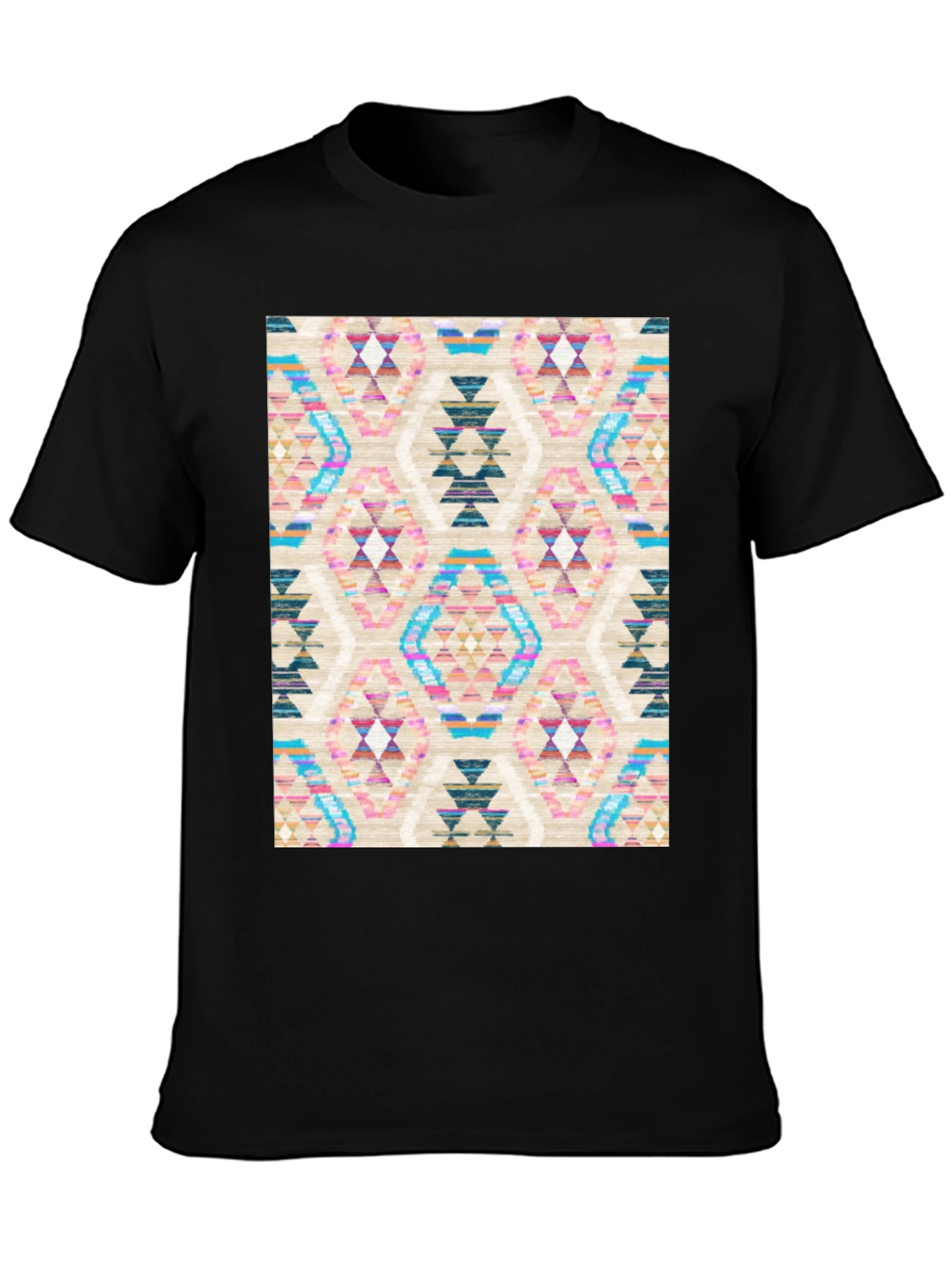 Geometric Pattern Graphic Tee - Stylish Comfort