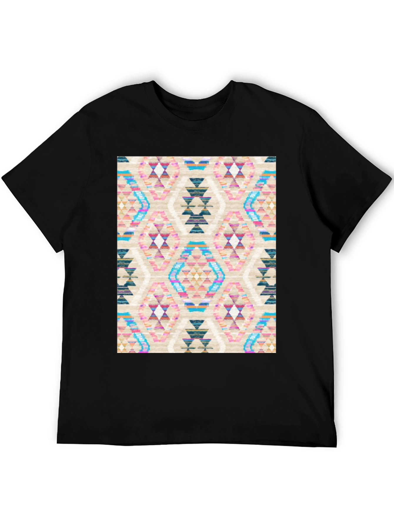 Geometric Pattern Graphic Tee - Stylish Comfort