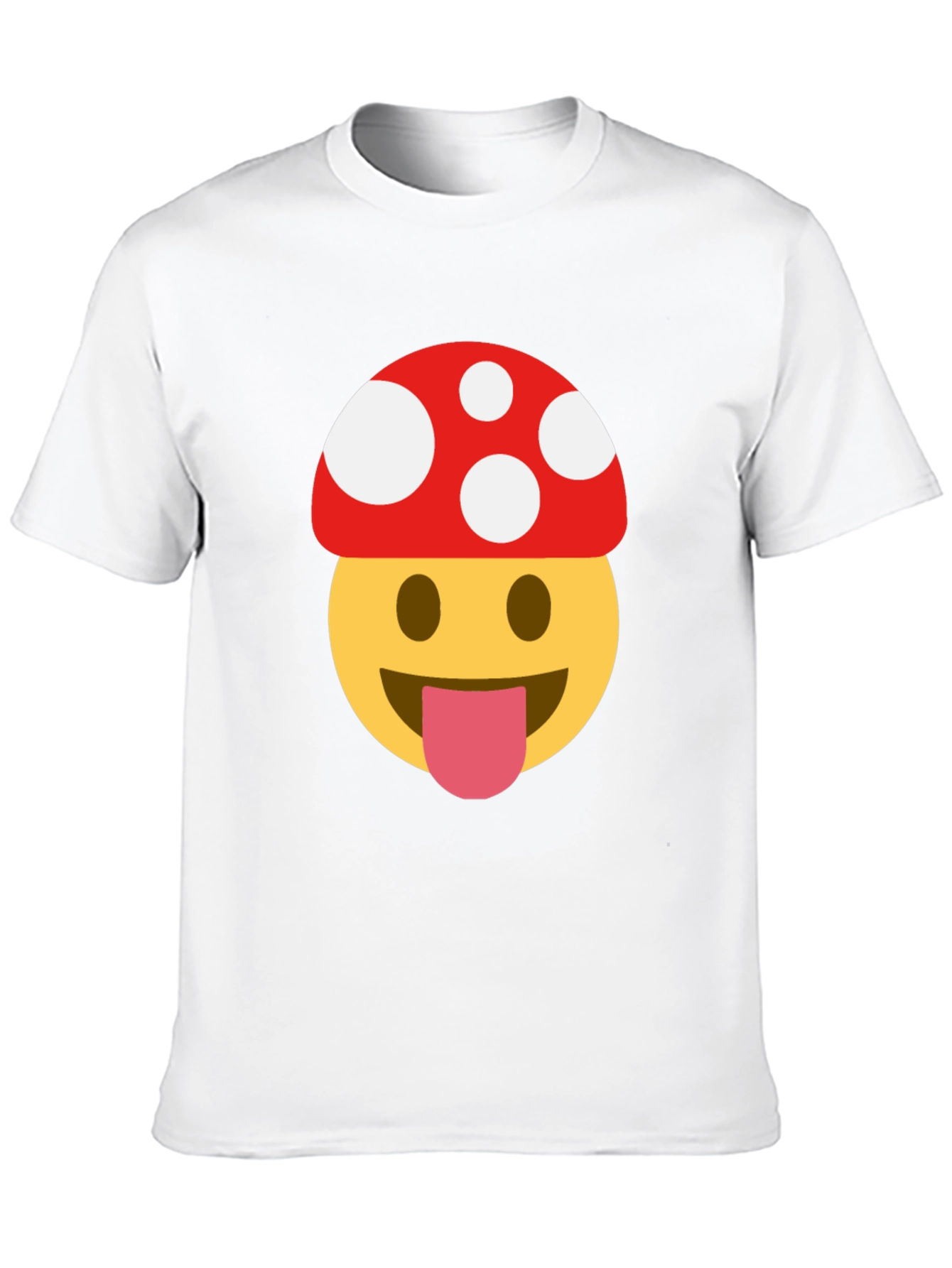 Mushroom Emoji Tee - Fun & Quirky Black T-Shirt