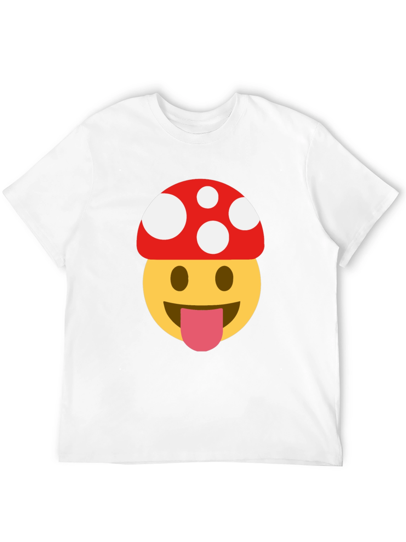 Mushroom Emoji Tee - Fun & Quirky Black T-Shirt