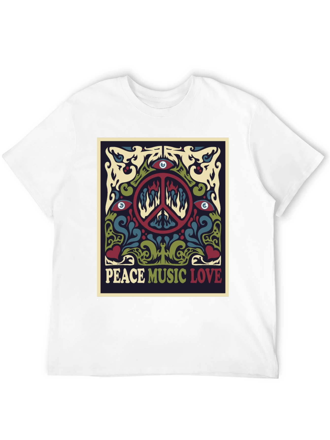 Retro Peace Music Love Graphic Tee
