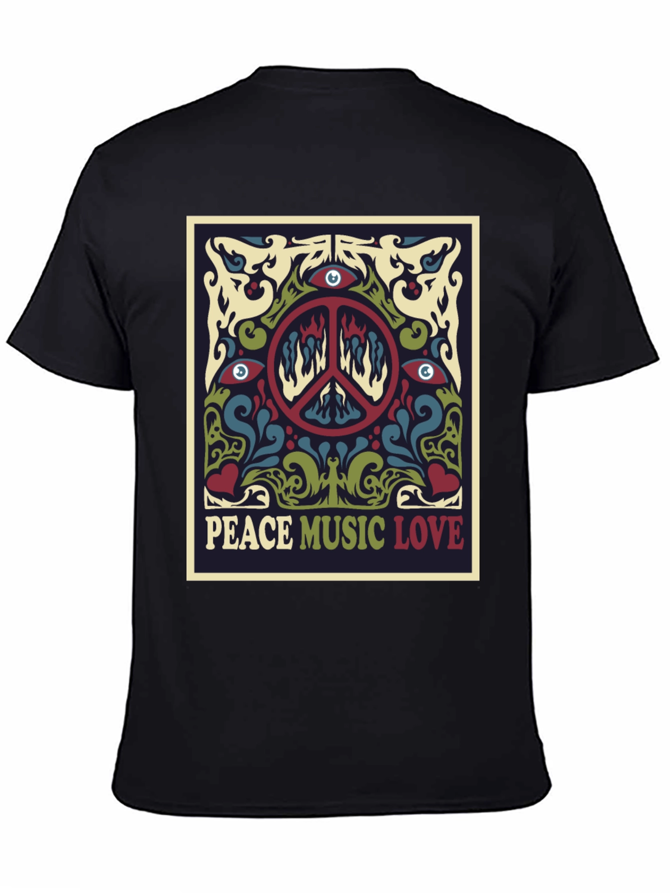 Retro Peace Music Love Graphic Tee