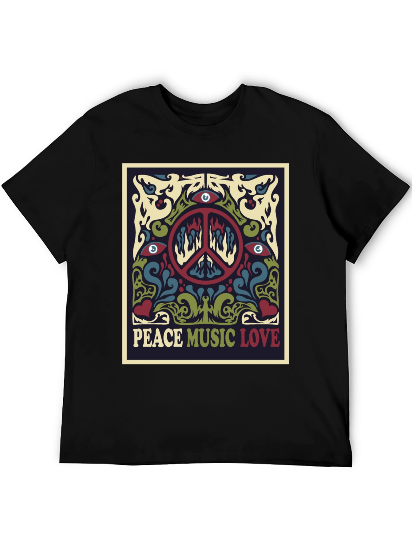 Retro Peace Music Love Graphic Tee